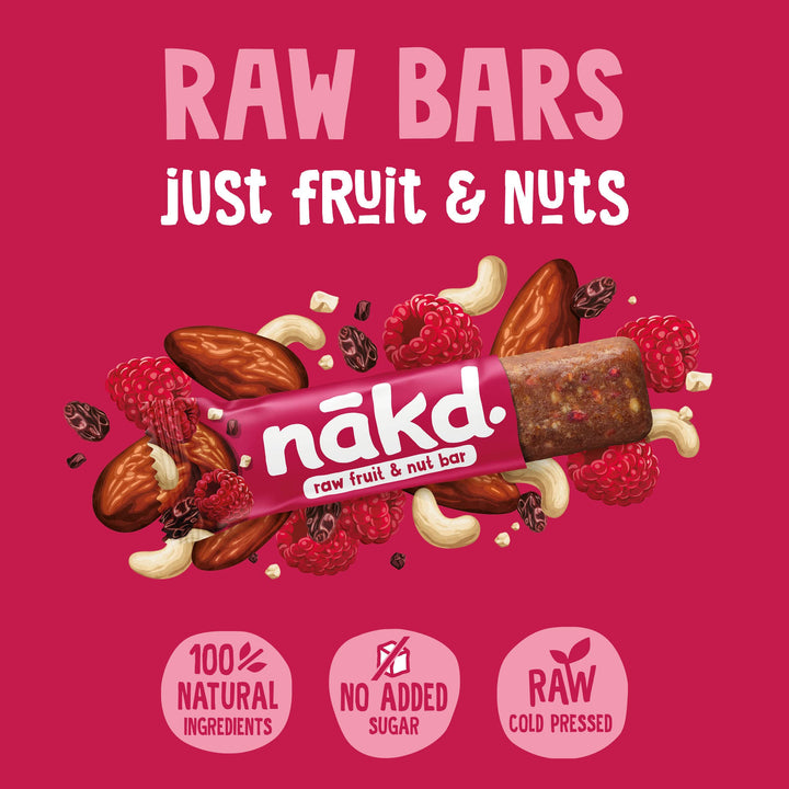Nakd Berry Delight 35g Fruit & Nut Snack Bar - Case of 48 Raw, Vegan, Gluten-Free Bars
