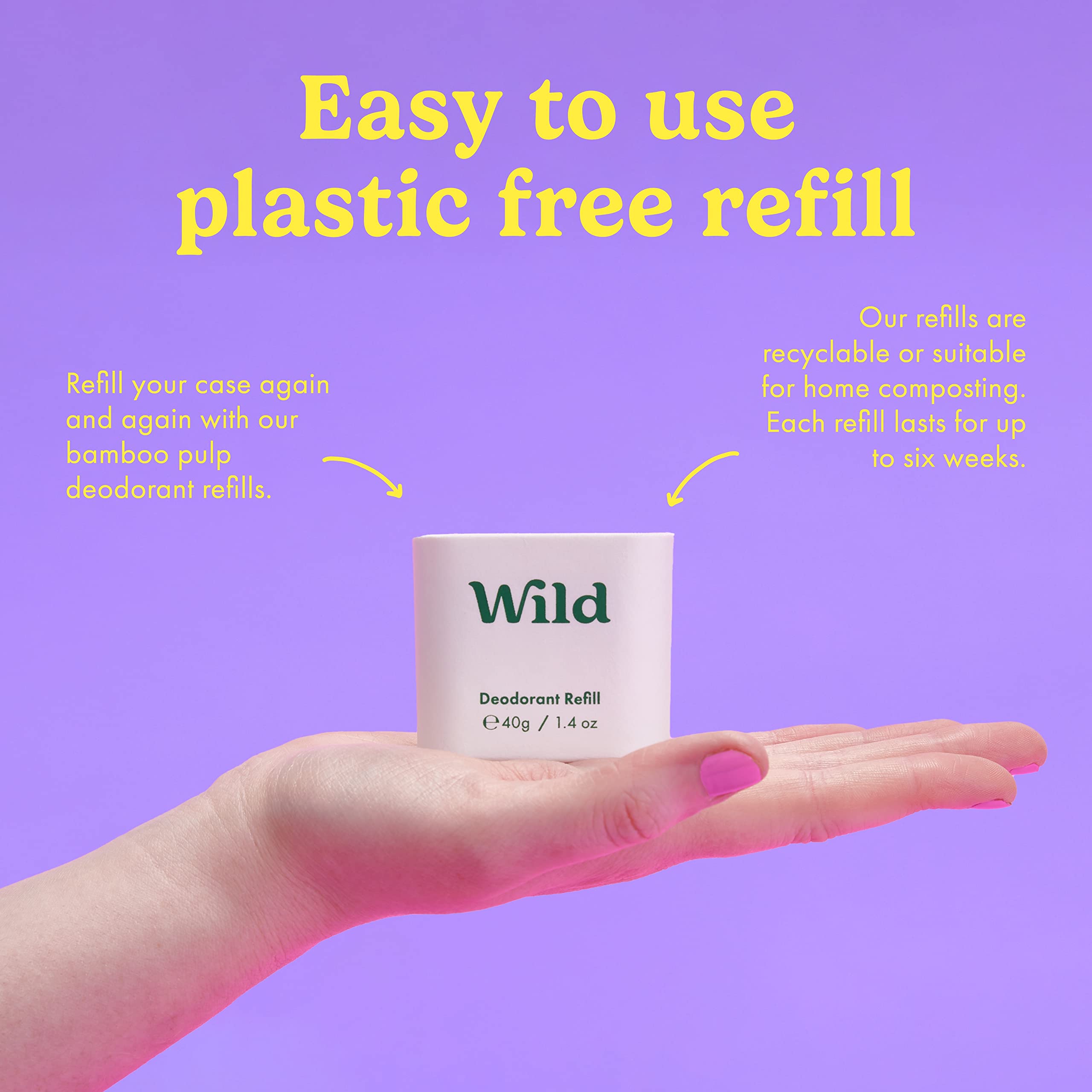 Wild Natural Refillable Deodorant - Coconut & Vanilla Scent | 24H Protection | Vegan 6