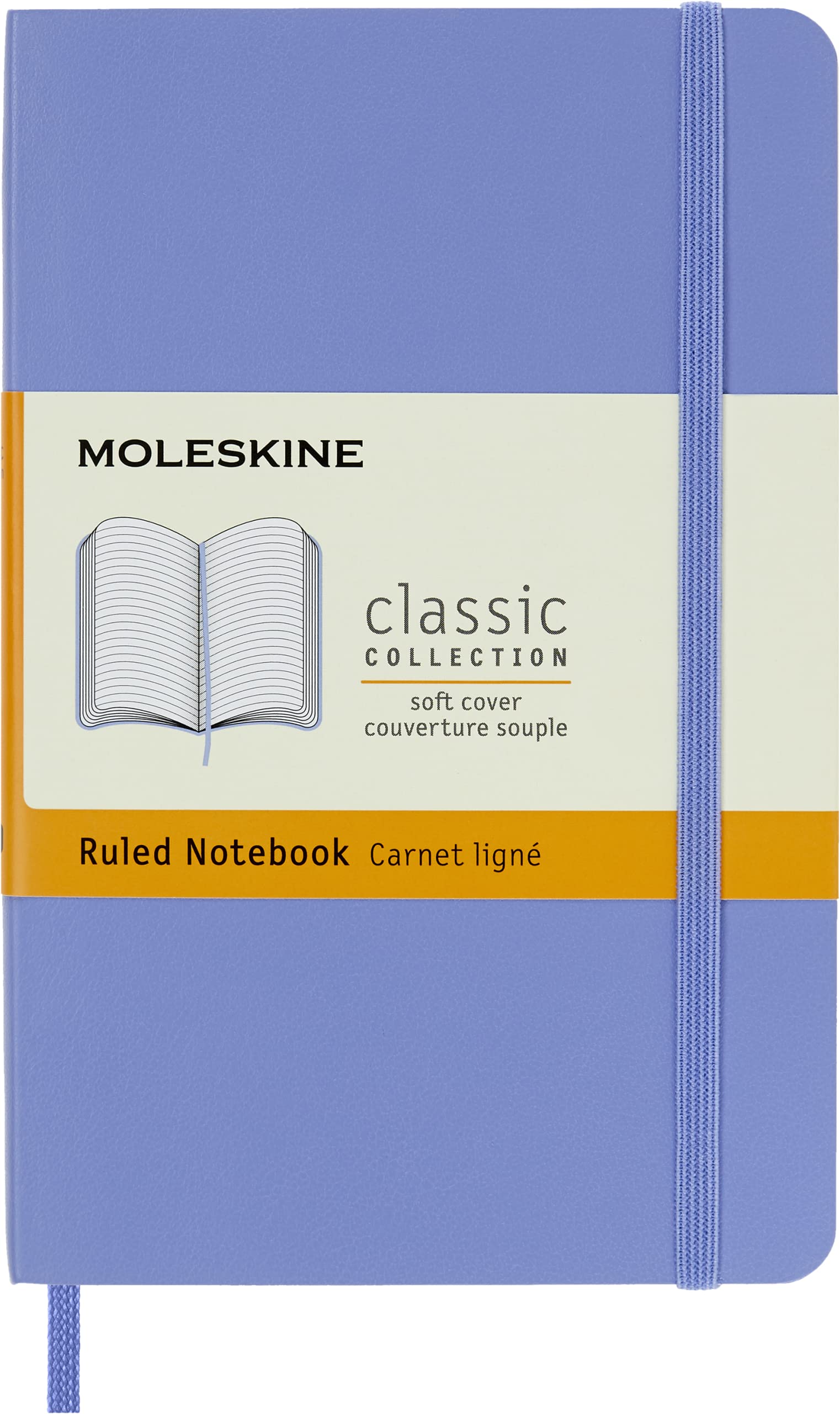 Moleskine Classic Notebook - Ruled Layout | Pocket Size 9 x 14 cm | Hydrangea Blue | 192 Pages