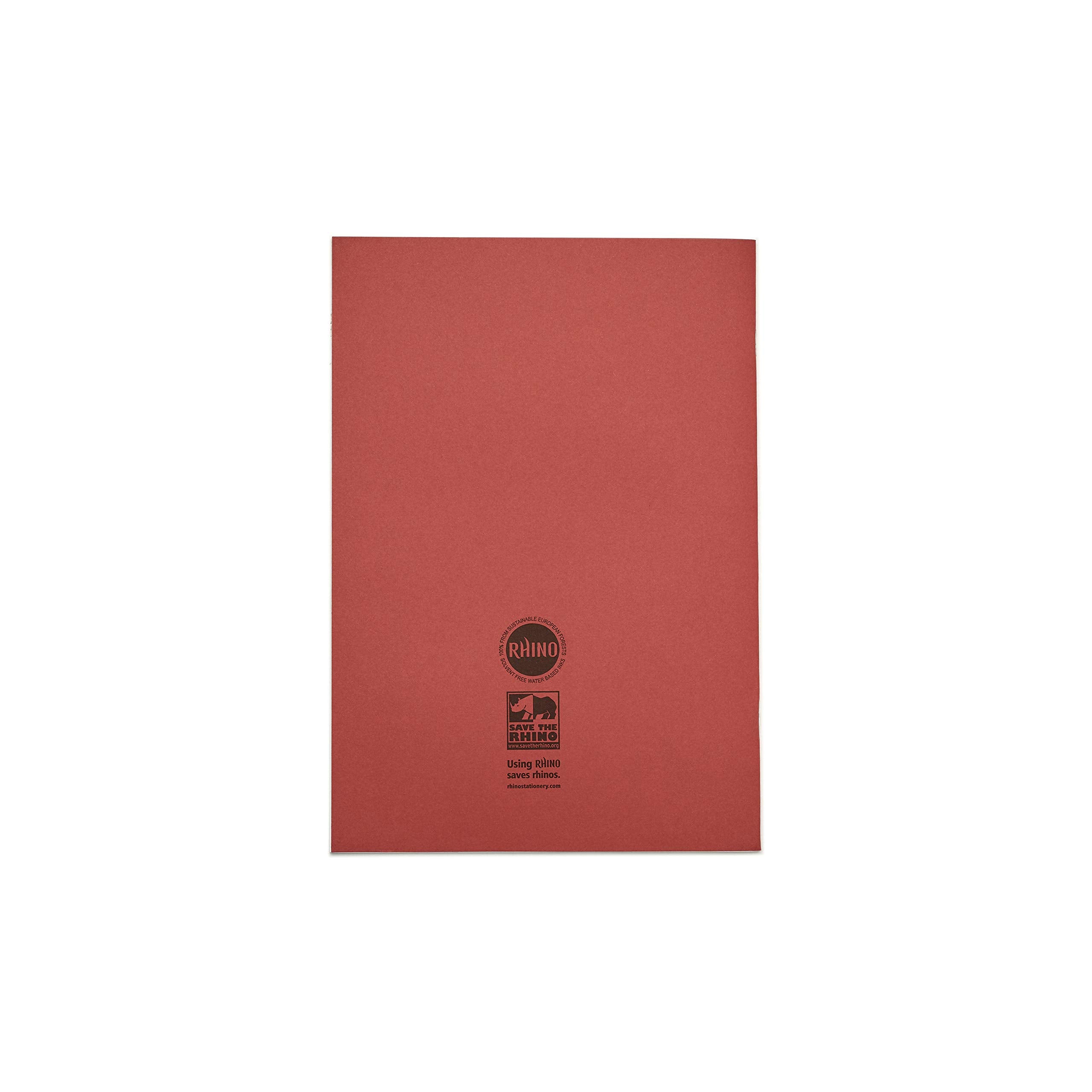 Rhino Composition Notebooks - A4 Blank Pages, 64 Pages, Red Cover | 10 Pack 6