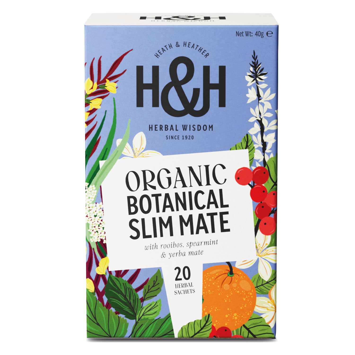 Heath & Heather Organic Slim Mate Tea with Green Tea & Yerba Mate | 20 Count Teabags | Boost Metabolism 1