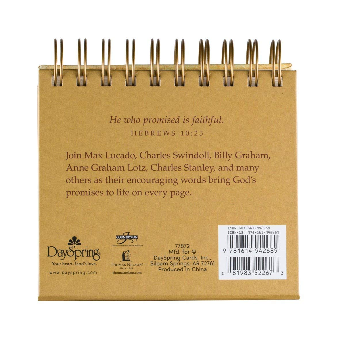 DaySpring God's Promises Day by Day Perpetual Desktop Calendar | 366 Inspirational Messages | Padded Hardcover