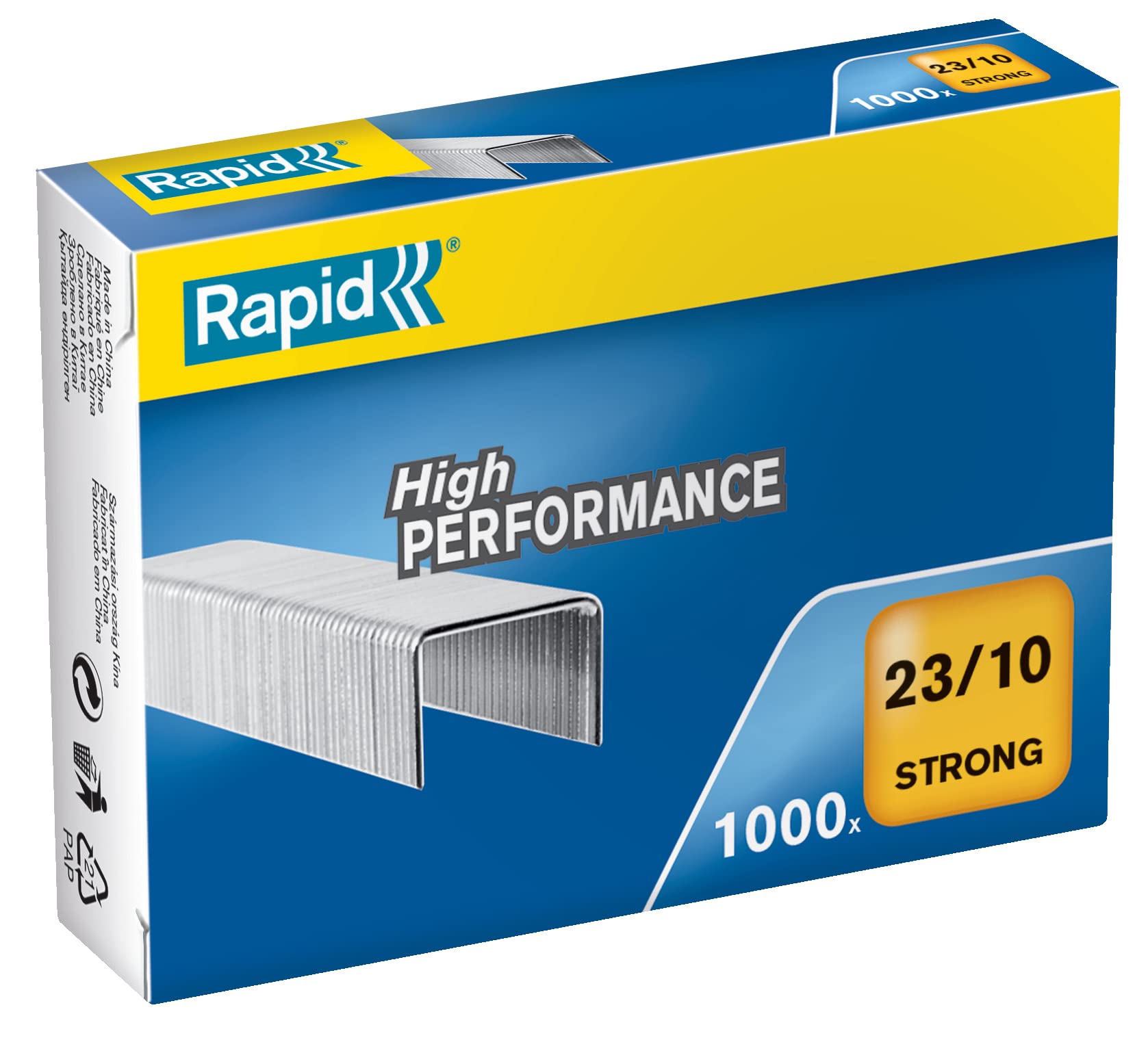 Rapid 23/10mm Strong Staples - Galvanised Wire | 40-70 Sheet Capacity | 1000 Count Box 1