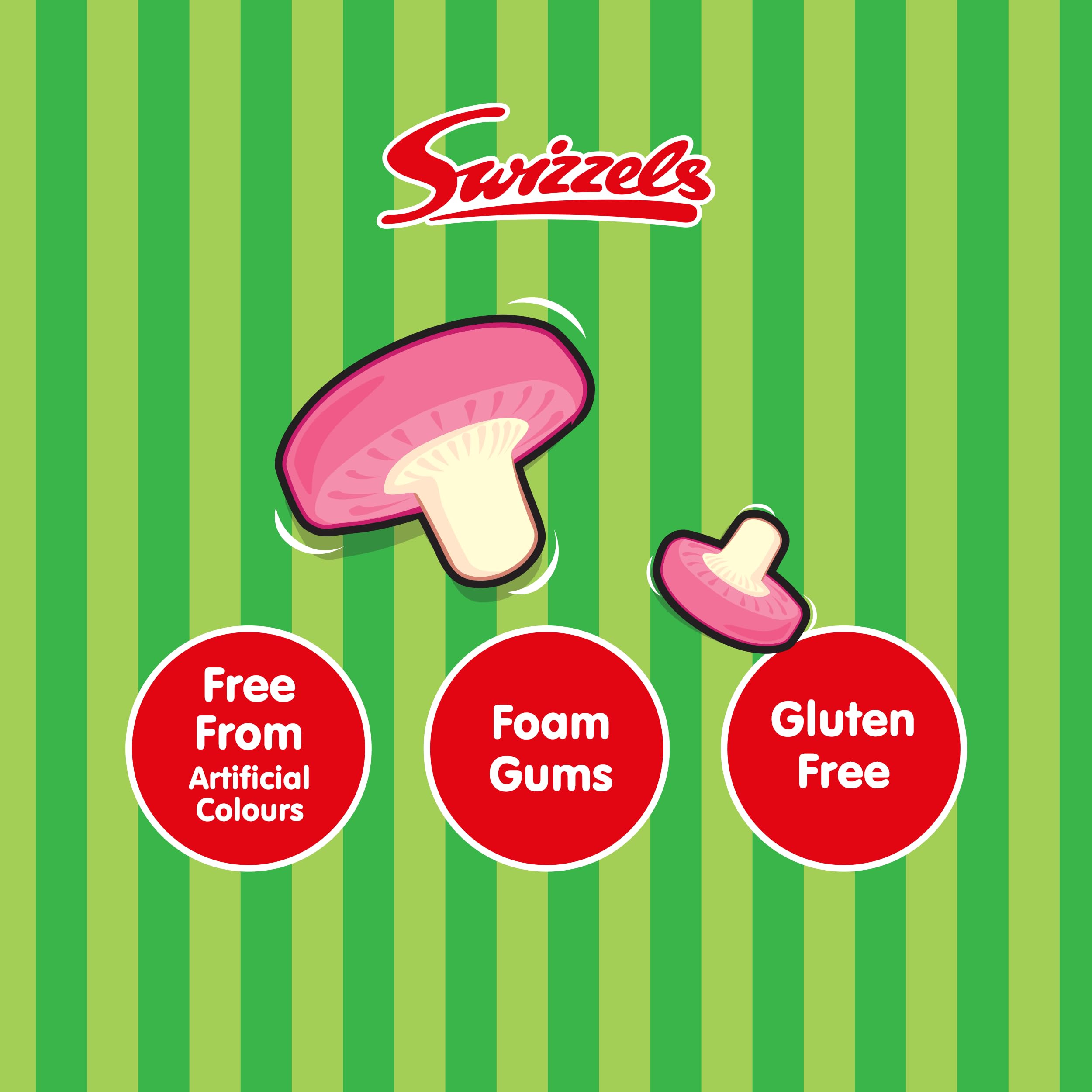 Swizzels Giant Fun Gums Foam Mushrooms - Fruit Flavour Sweet Gums | Approx. 120 Count Tub 2