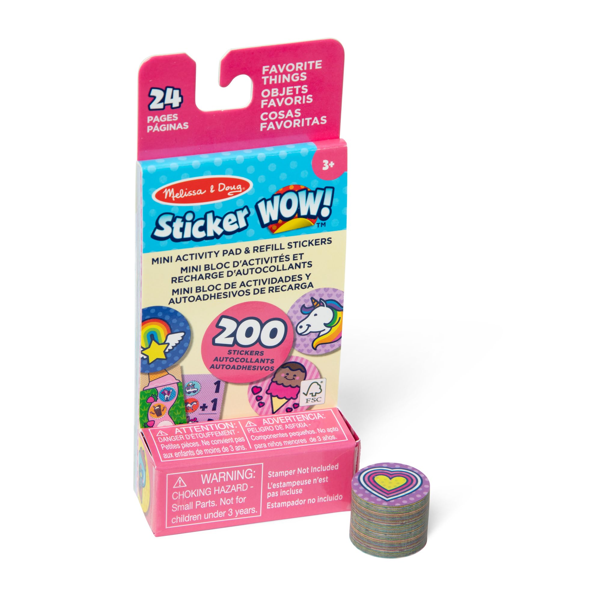 Melissa & Doug Sticker Wow! Mini Activity Pad & 200 Refill Stickers | Favourite Things Theme | Ages 3+ 1