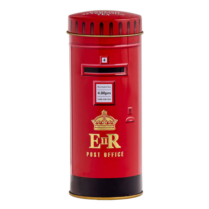 New English Teas British Post Box Tea Caddy with 14 English Breakfast Teabags - UK Souvenir Gift