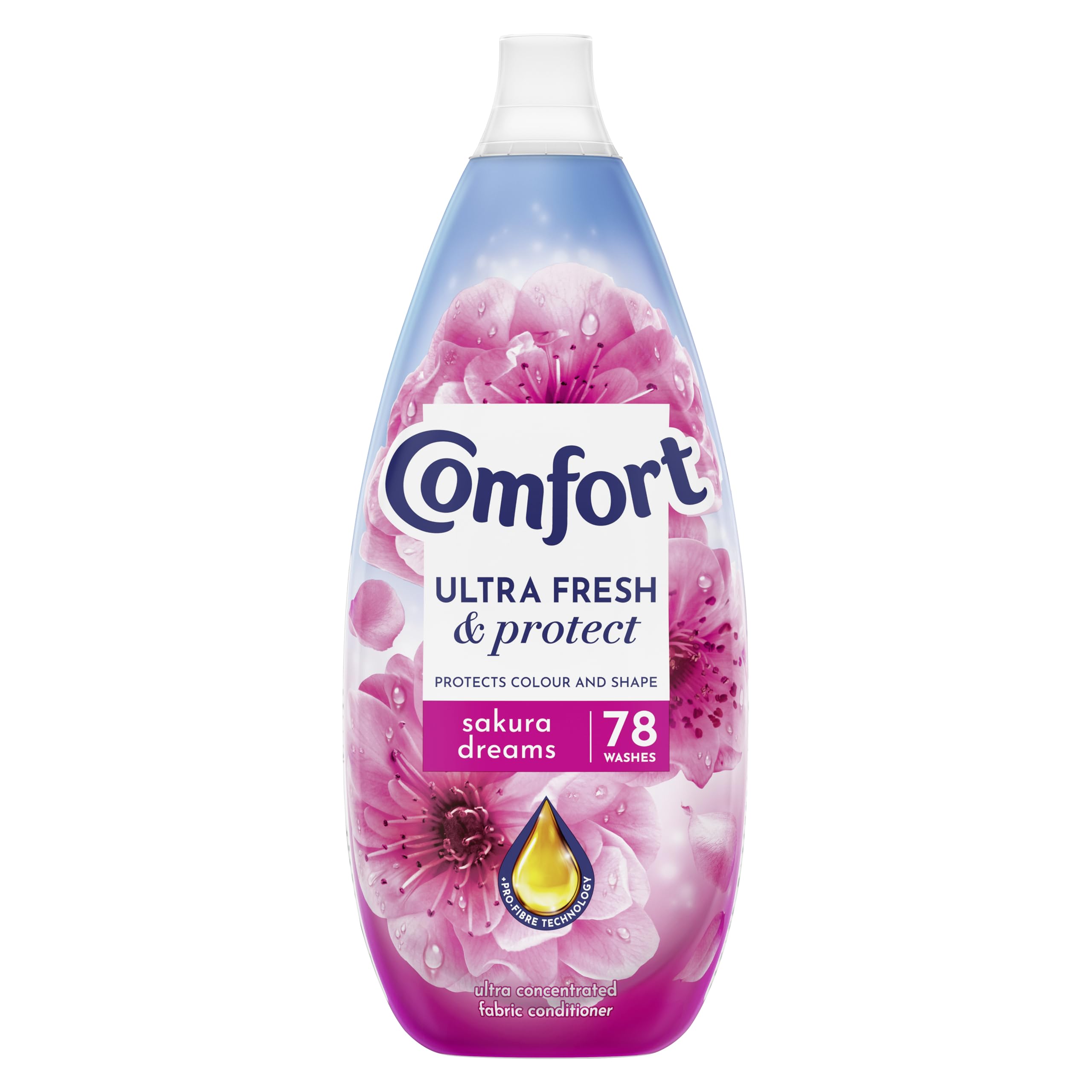 Comfort Ultra Fresh & Protect Sakura Dreams Liquid Fabric Softener | 1.17L | Protects Fibres & Locks in Colour 1
