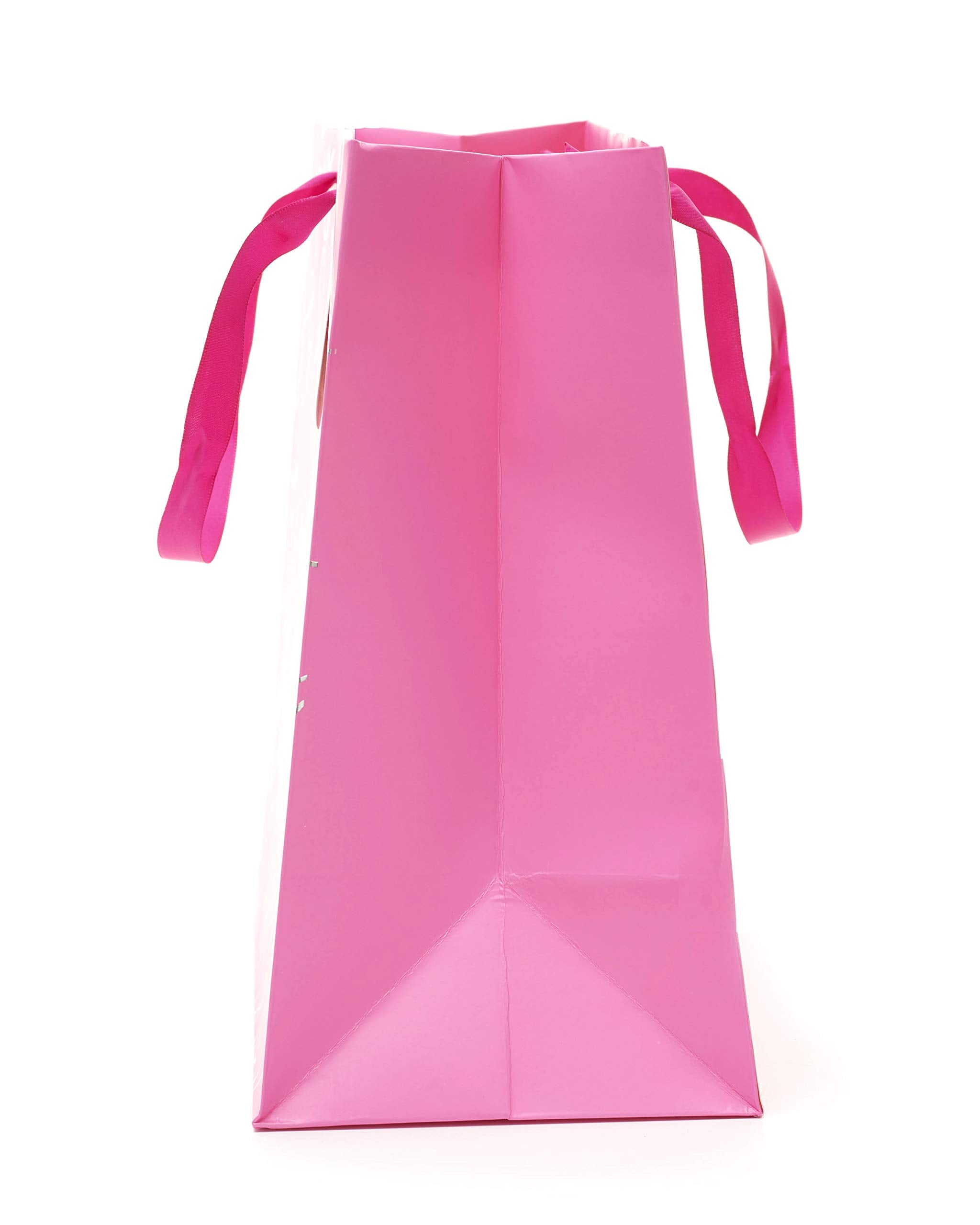 UK Greetings Large Birthday Gift Bag for Her/Friend - Pink & Silver Design, 1 Count (Pack of 1) 6
