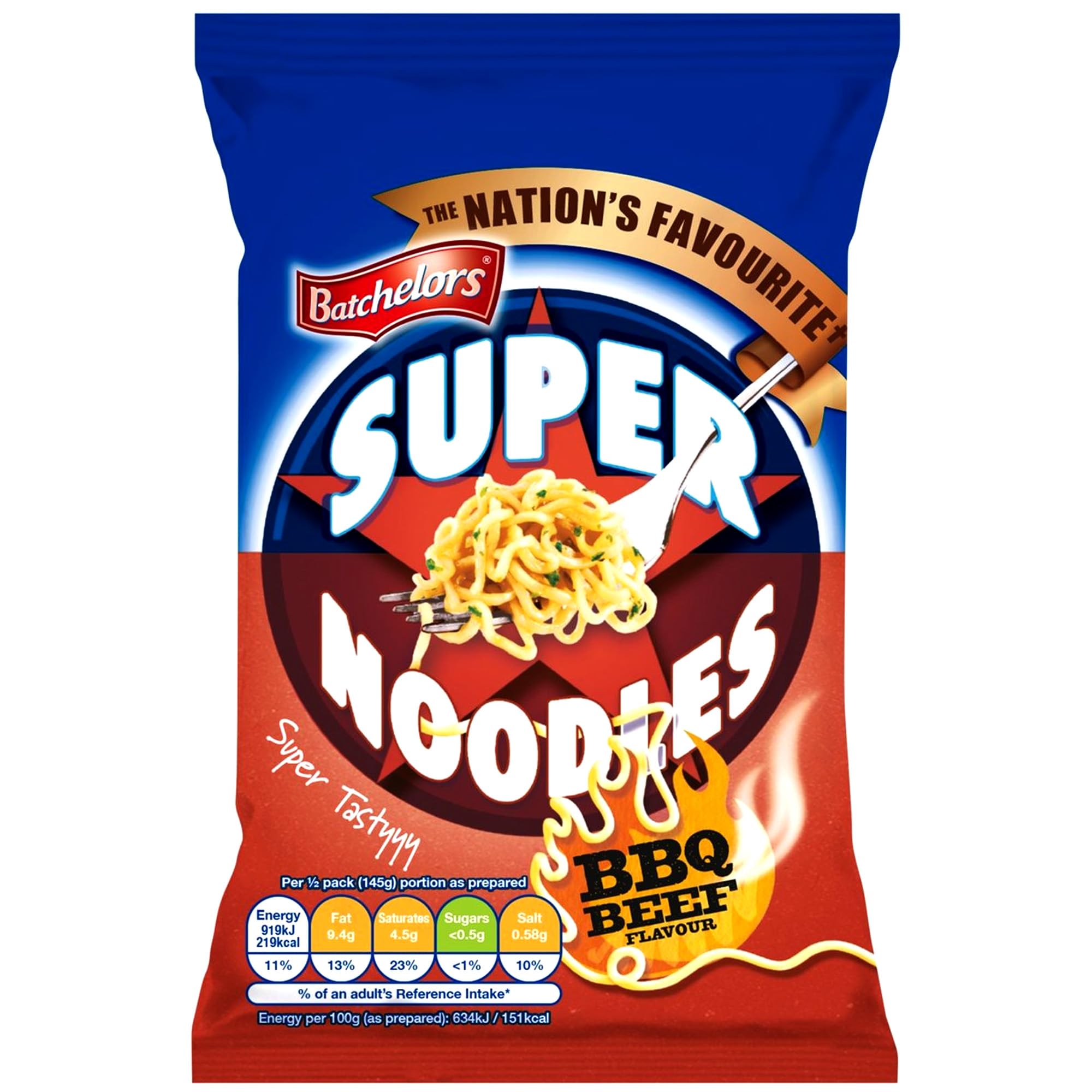 Batchelors Super Noodles Tasty BBQ Beef Flavour Instant Snack | 90g Pack of 8 2
