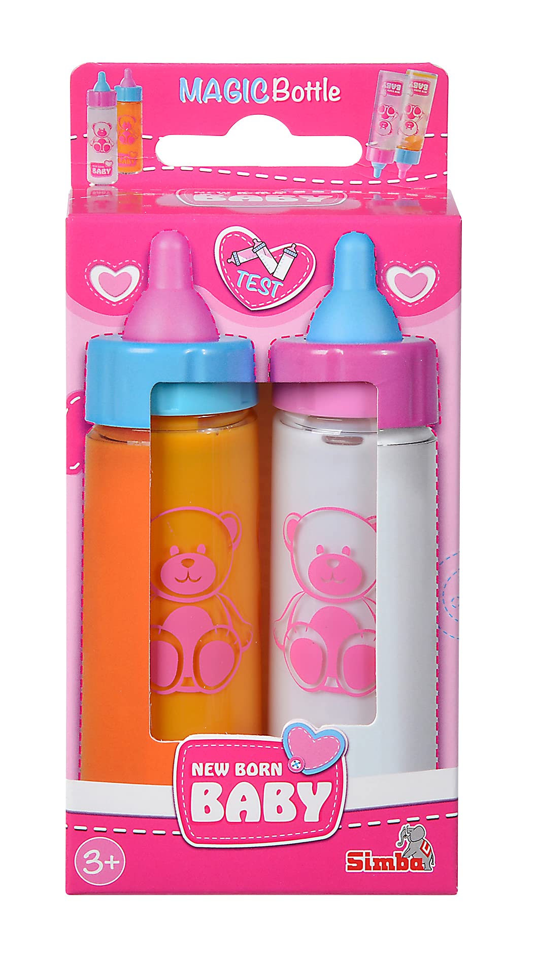 Simba NBB Magic Bottles - Pack of 2, 12cm, for Baby Dolls, Ages 3+ 1