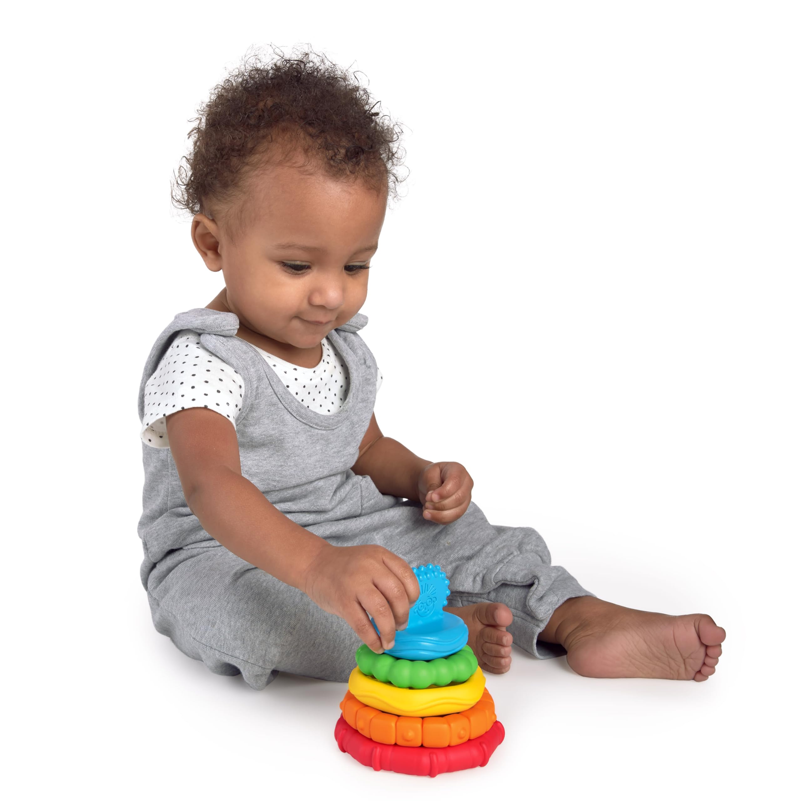Baby Einstein Stack & Teethe Multi-Textured 5-Piece Teether Toy Set for Ages 3 Months + 9