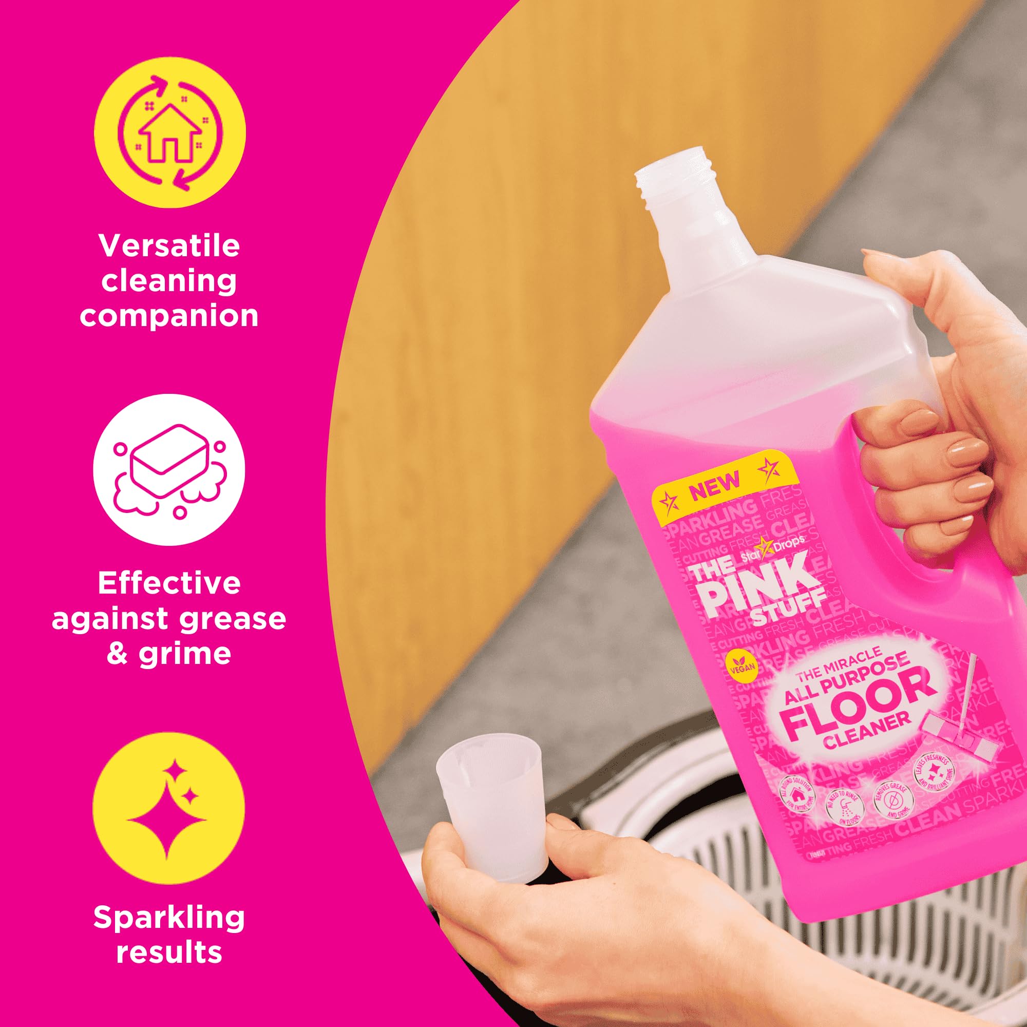 Stardrops Pink Stuff All Purpose Floor Cleaner - Concentrated Formula | 1 Litre 3