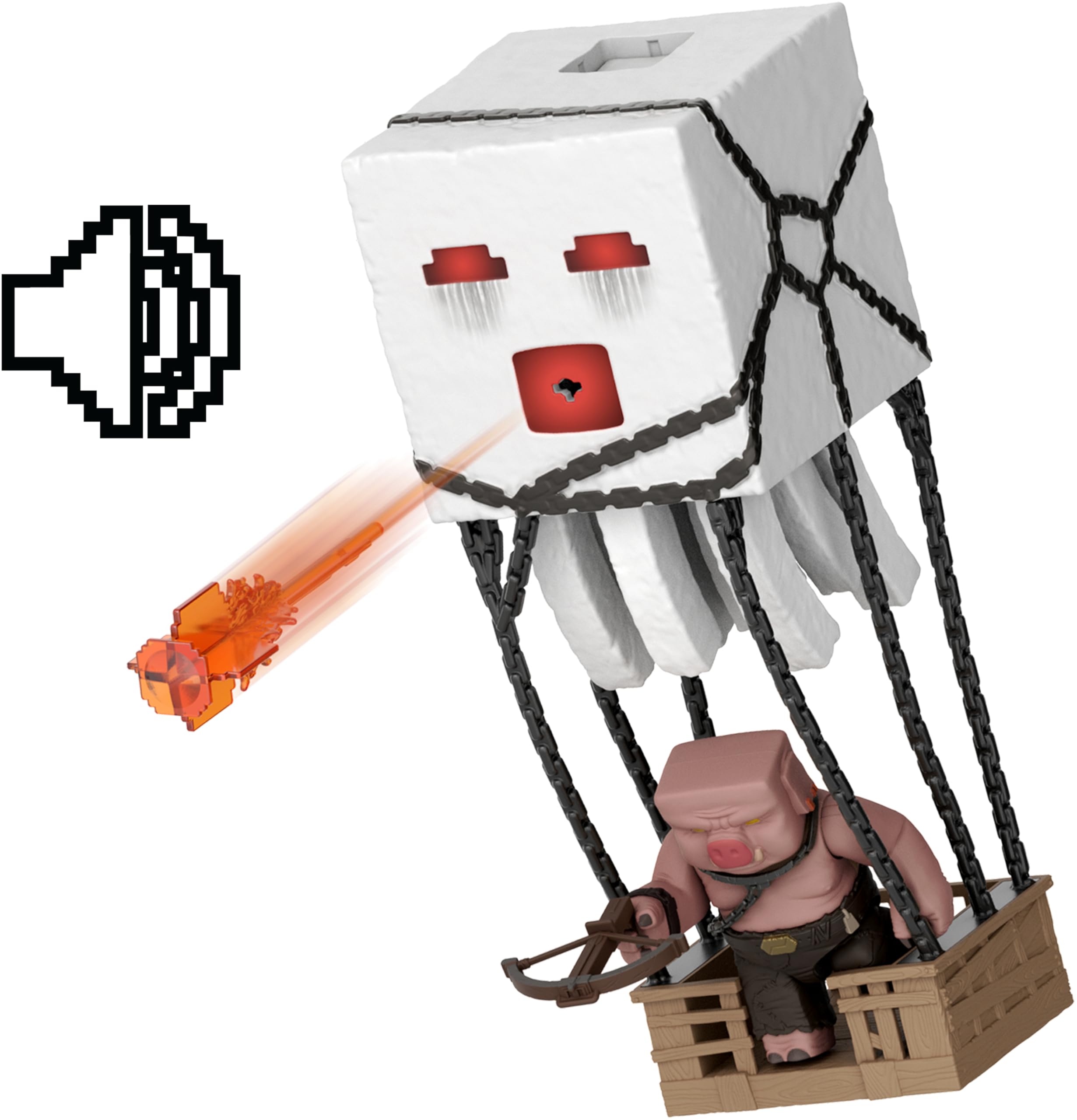 Minecraft Blast Attack Ghast Action Figure Set with Lights, Sounds & Projectile - Mattel JFB69 6