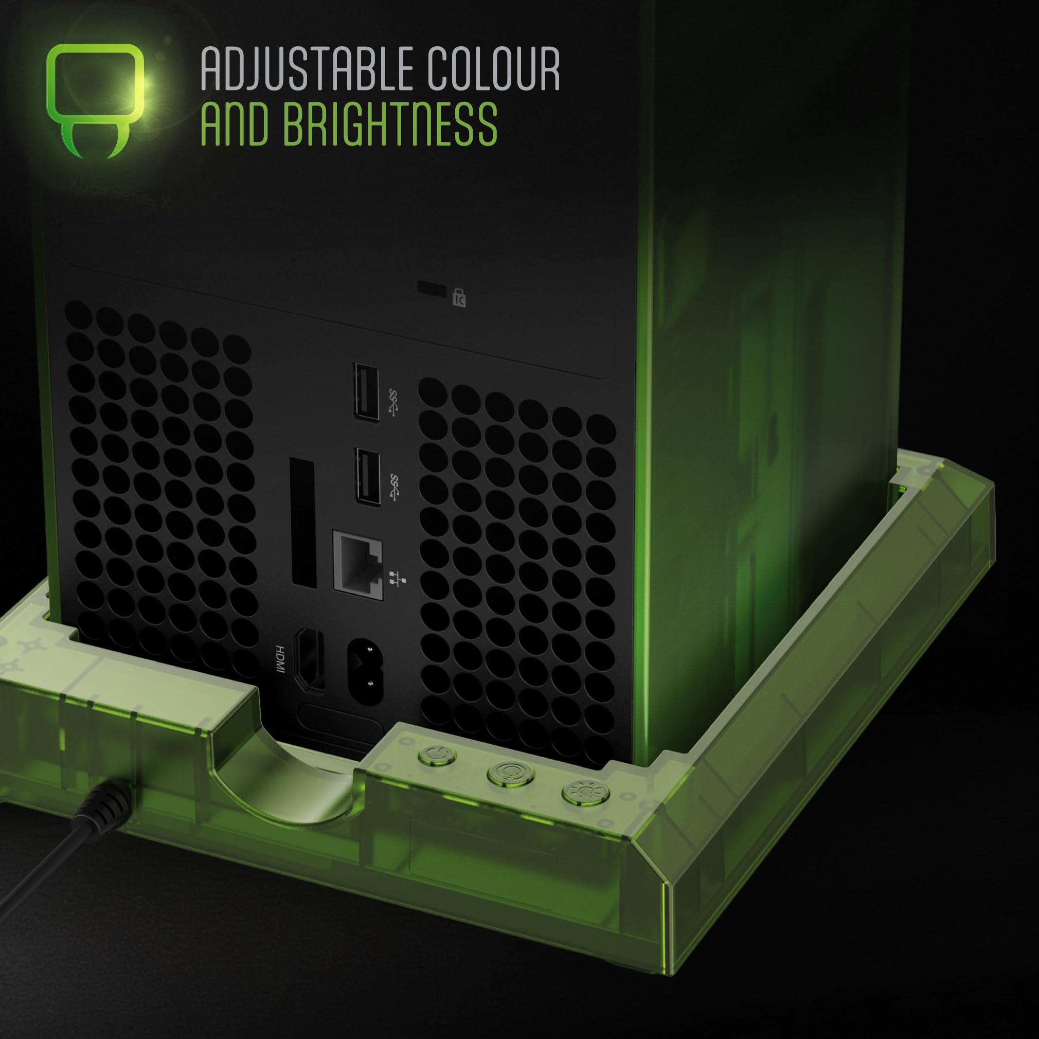 Venom X25 LED Console Stand for Xbox Series X - Translucent Green, Customizable Lighting 6