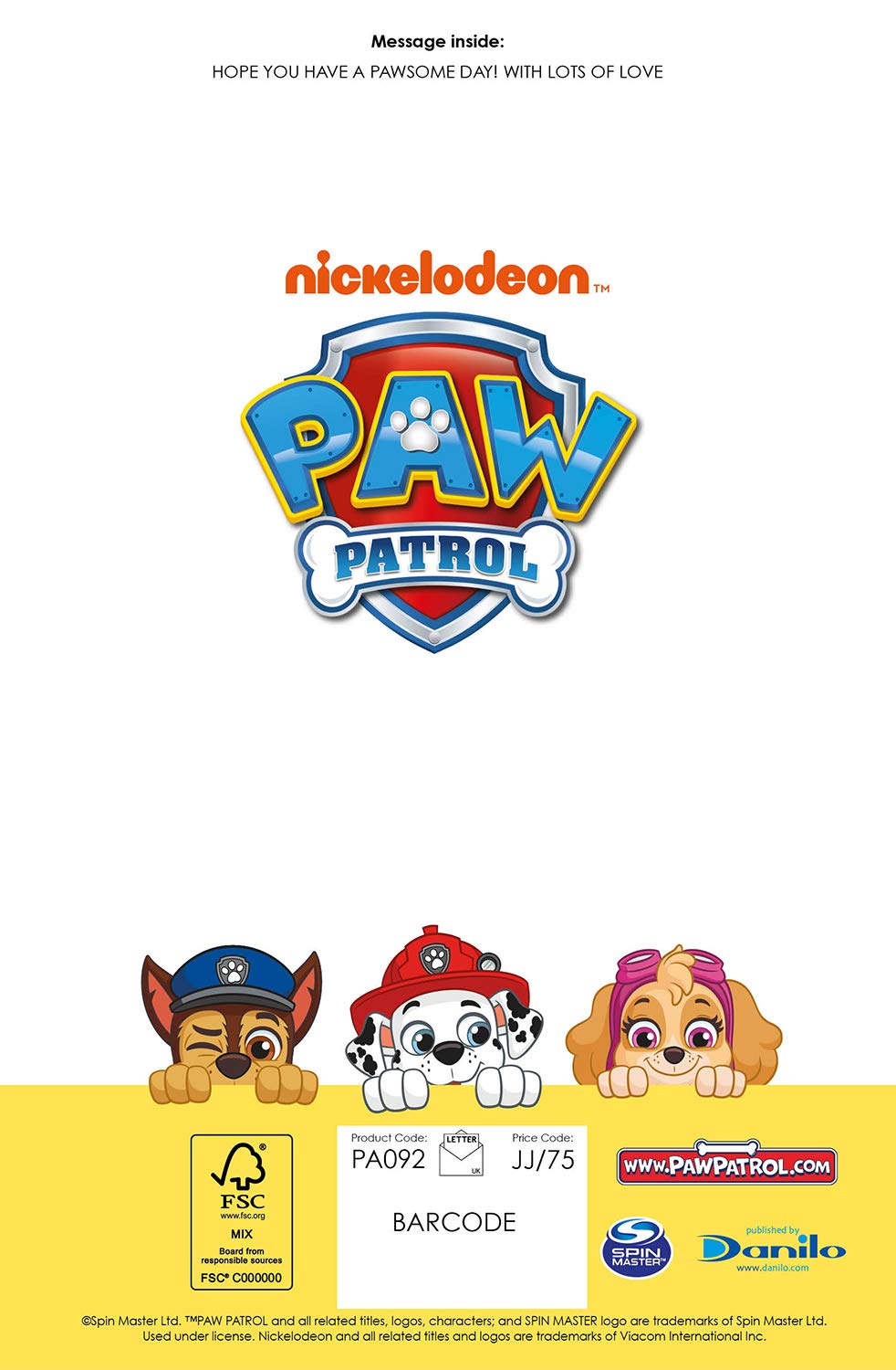 Danilo Promotions LTD Paw Patrol Grandson Birthday Card | 9 x 6 Size | Unisex-Kinder 3