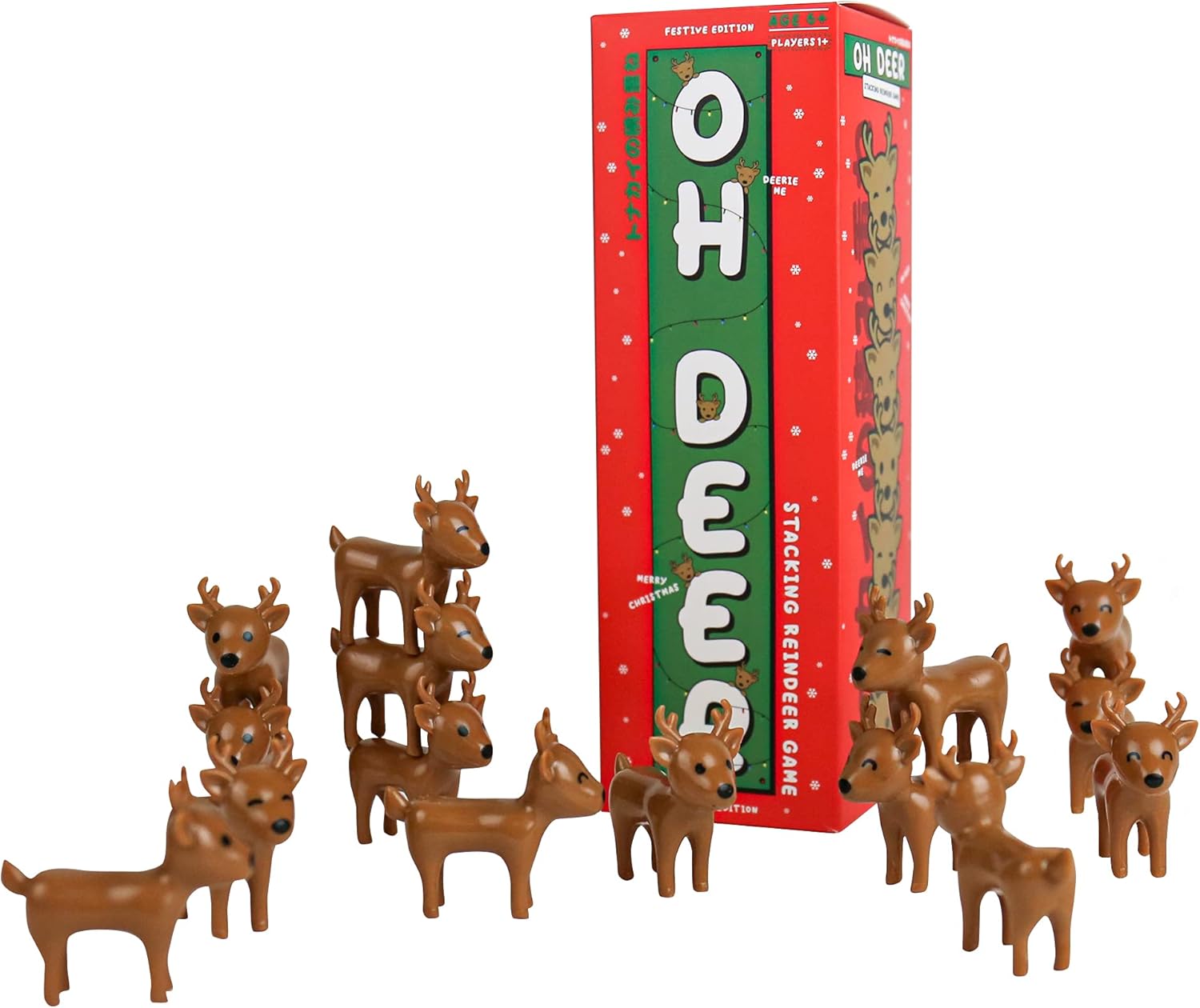 Gift Republic Oh Deer 15-Piece Christmas Stacking Balance Game, Multicoloured 1
