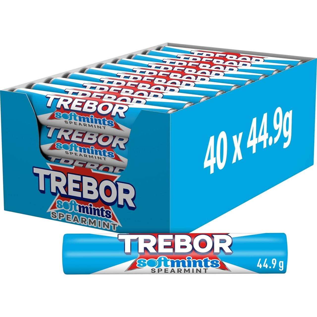 Trebor Softmints Spearmint Mints - Chewy Spearmint Flavour | Pack of 40 Rolls 1