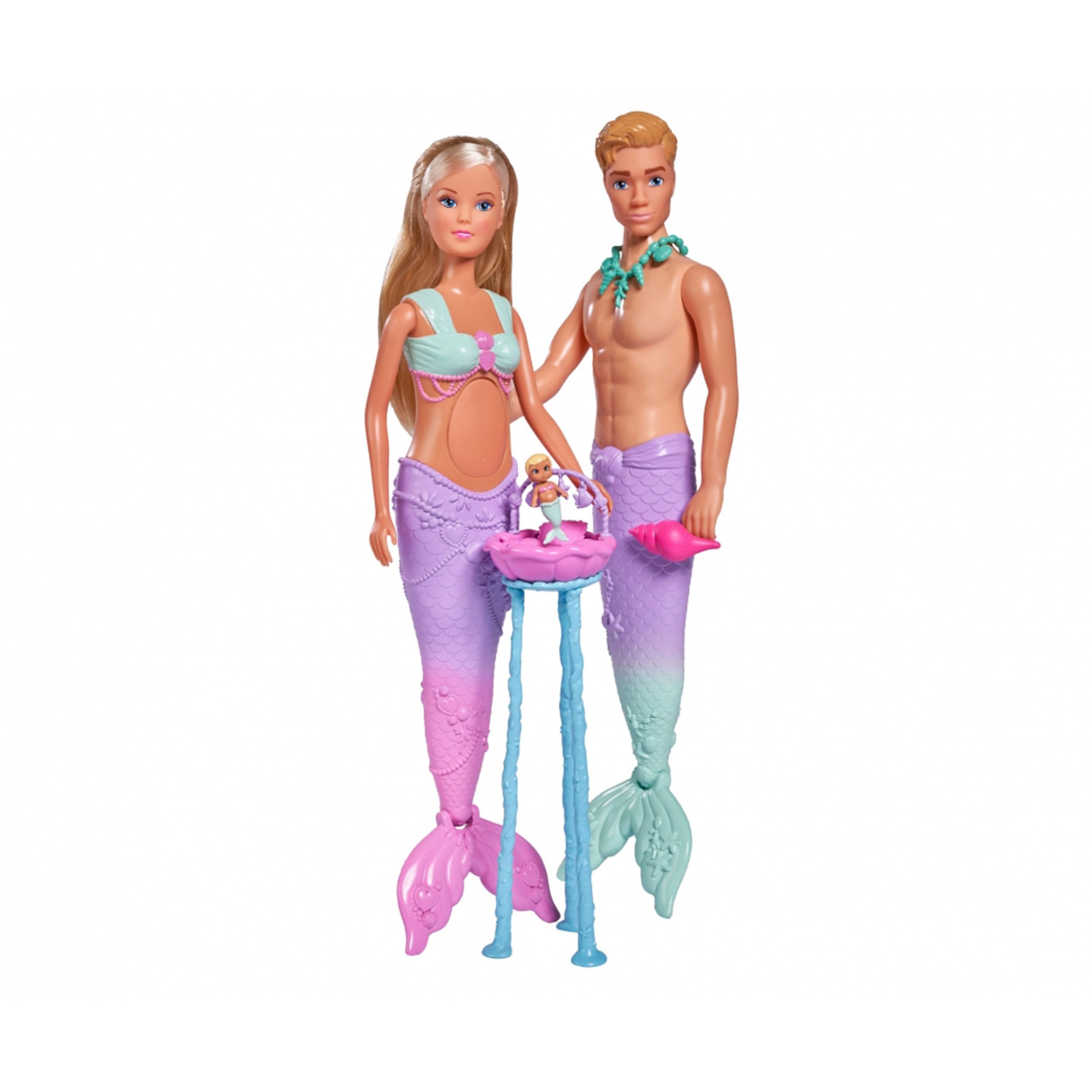 Simba Steffi Love Mermaid Family Doll Set with Kevin Mermaid and Baby | 29 cm | Ages 3+ 2