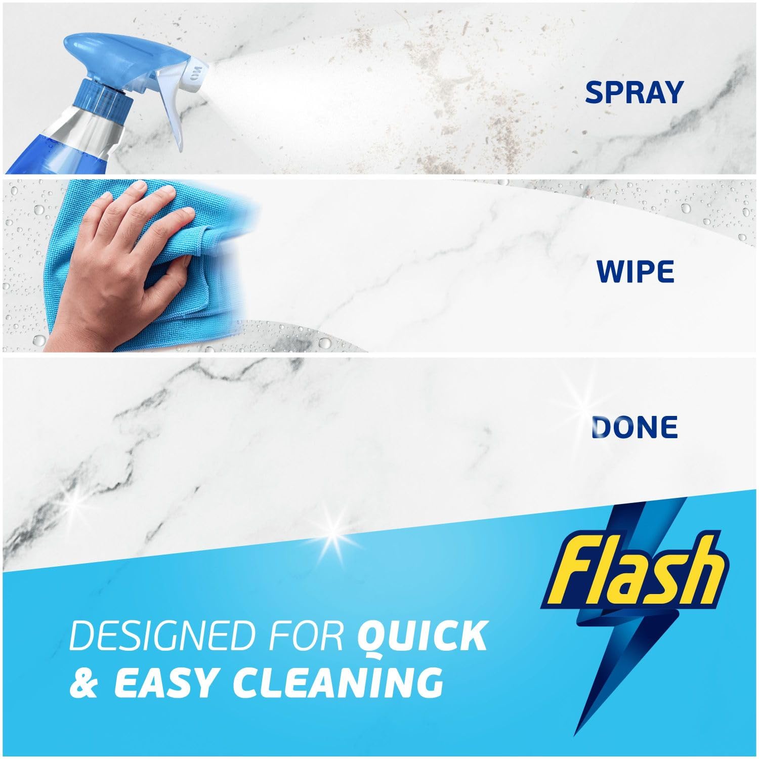 Flash Bathroom Cleaner Spray - Antibacterial, Removes Soap Scum & Water Marks | 800 ml 6