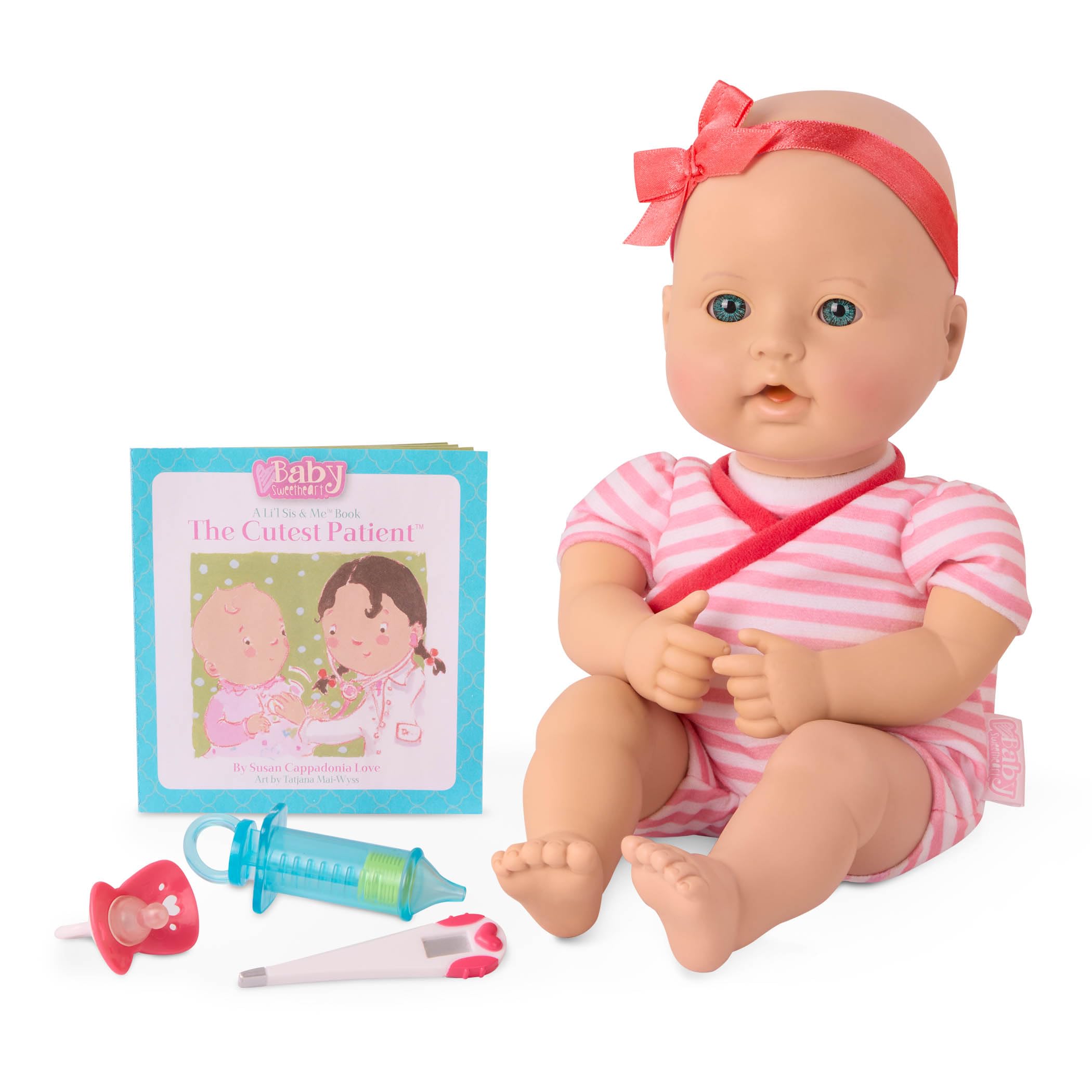 Baby Sweetheart Medical Time Doll - 12-Inch Soft Cuddle Doll with Storybook & Pretend Medical Accessories for Toddlers 1