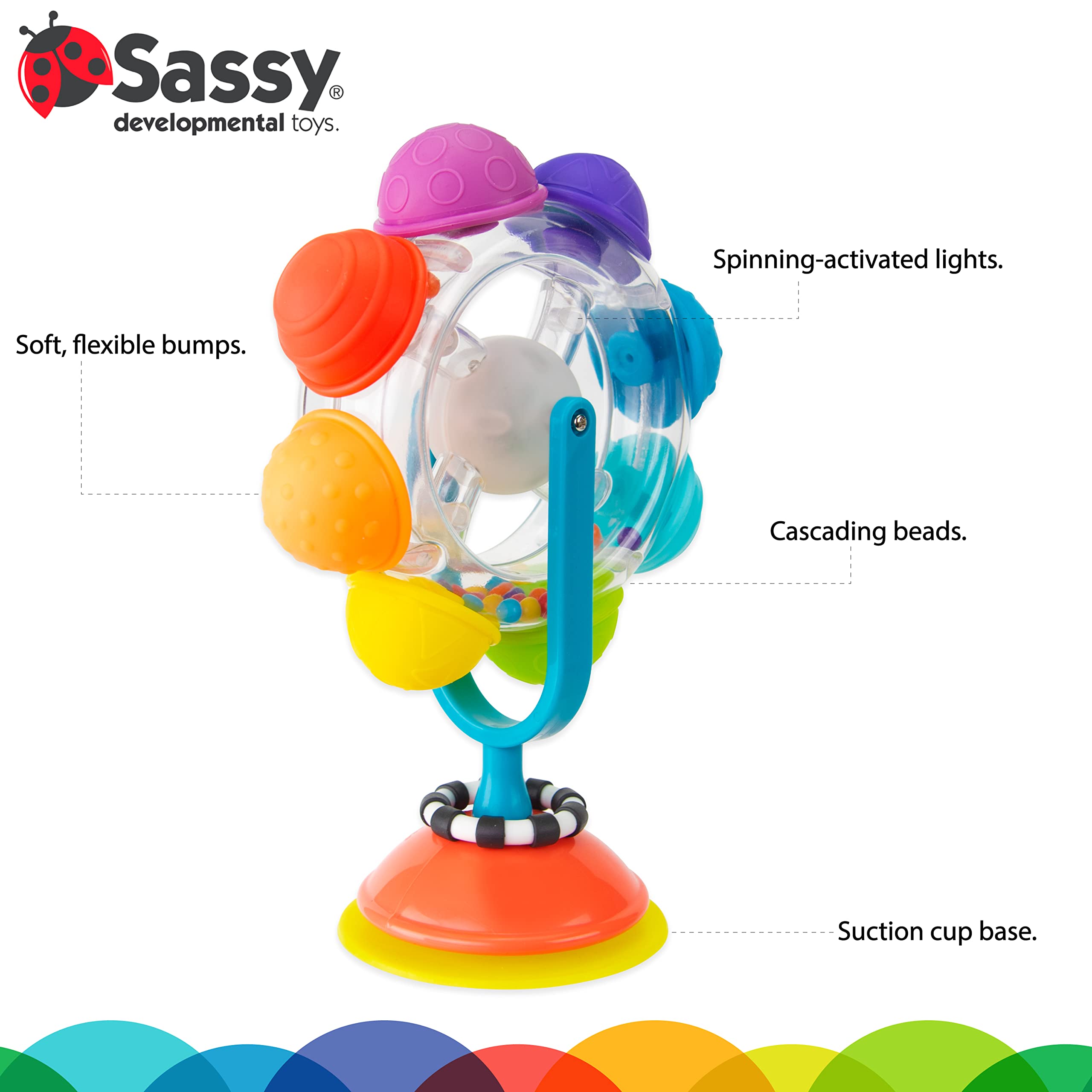 Sassy Light Up Rainbow Reel Tray Toy - 6+ Months 7