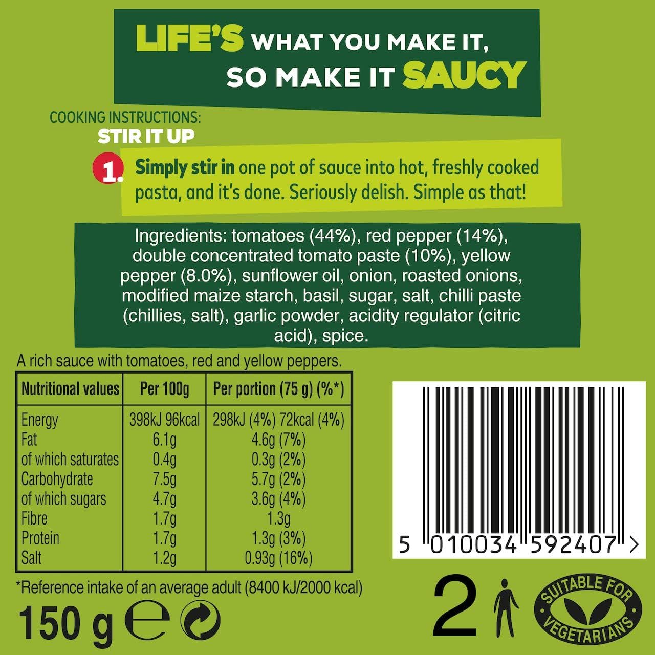 Dolmio Sweet Pepper Stir-In Pasta Sauce, 7 x 150g Pots 5