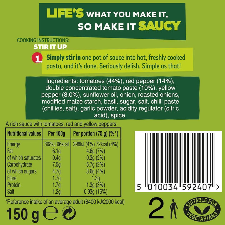 Dolmio Sweet Pepper Stir-In Pasta Sauce, 7 x 150g Pots