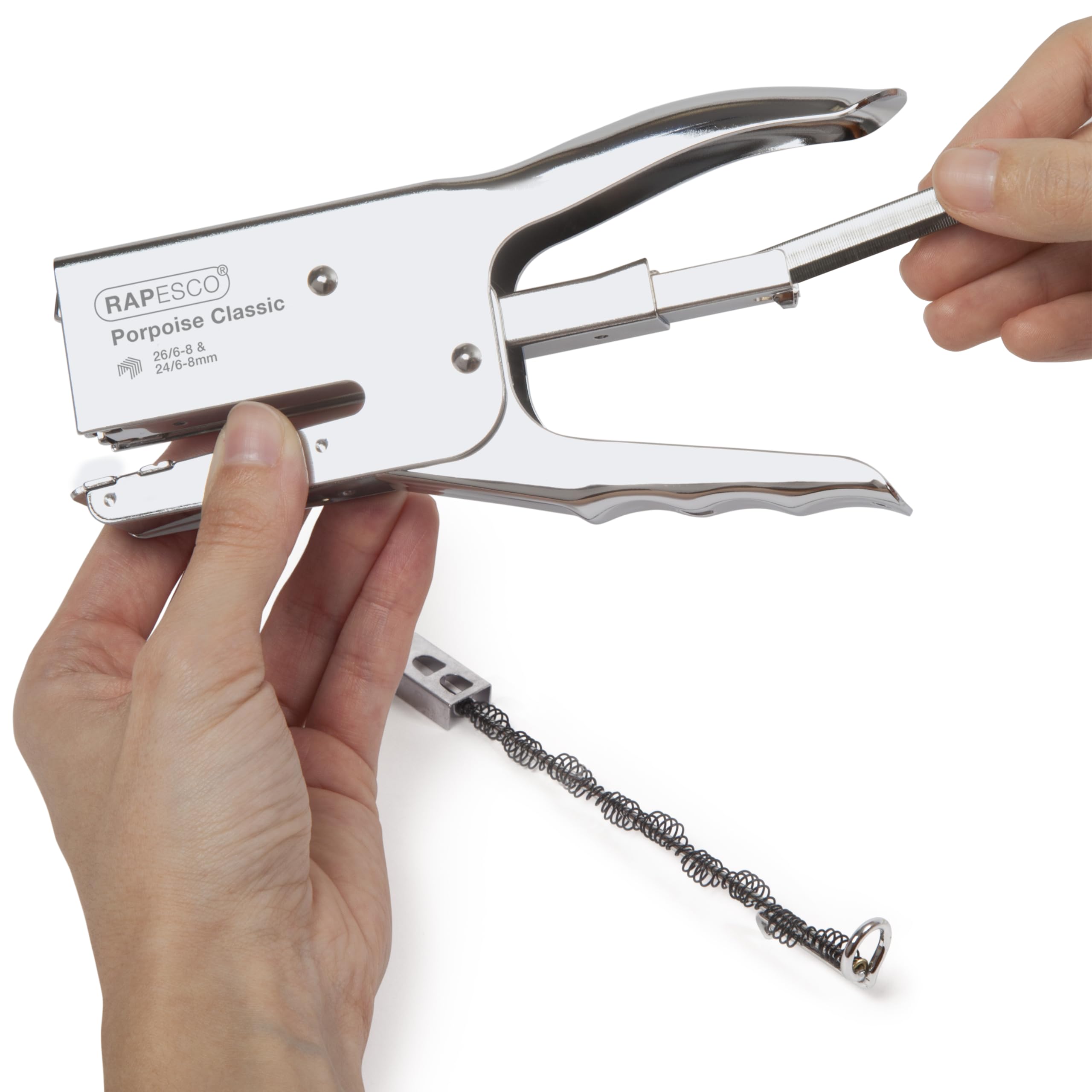 RAPESCO 1298A Plier Stapling Set - 45 Sheet Capacity, Chrome Metal, Includes 2 Boxes of 5000 Staples 5