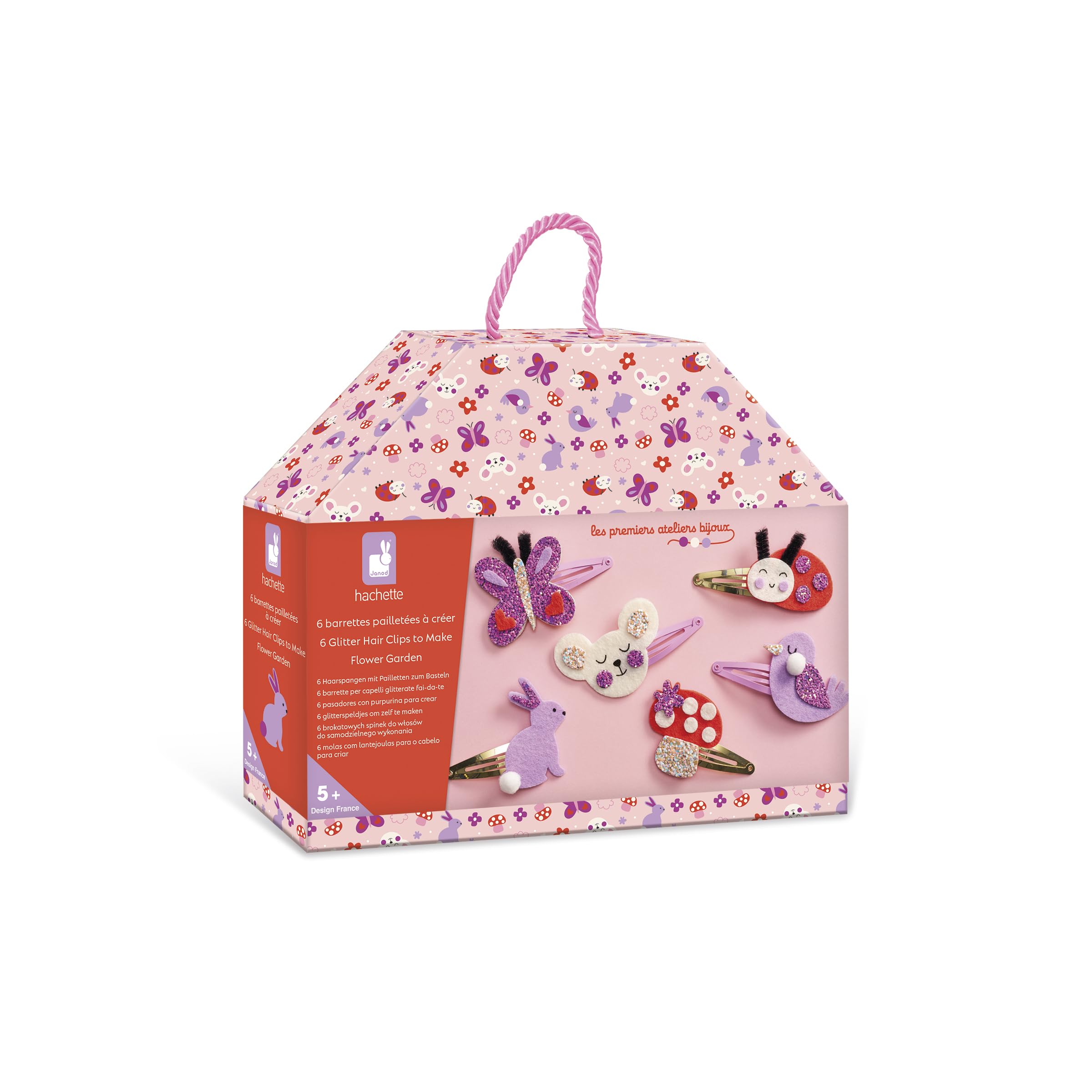 Janod Flower Garden Hair Clip Jewellery Making Kit | Ages 5-10 | Develops Fine Motor Skills