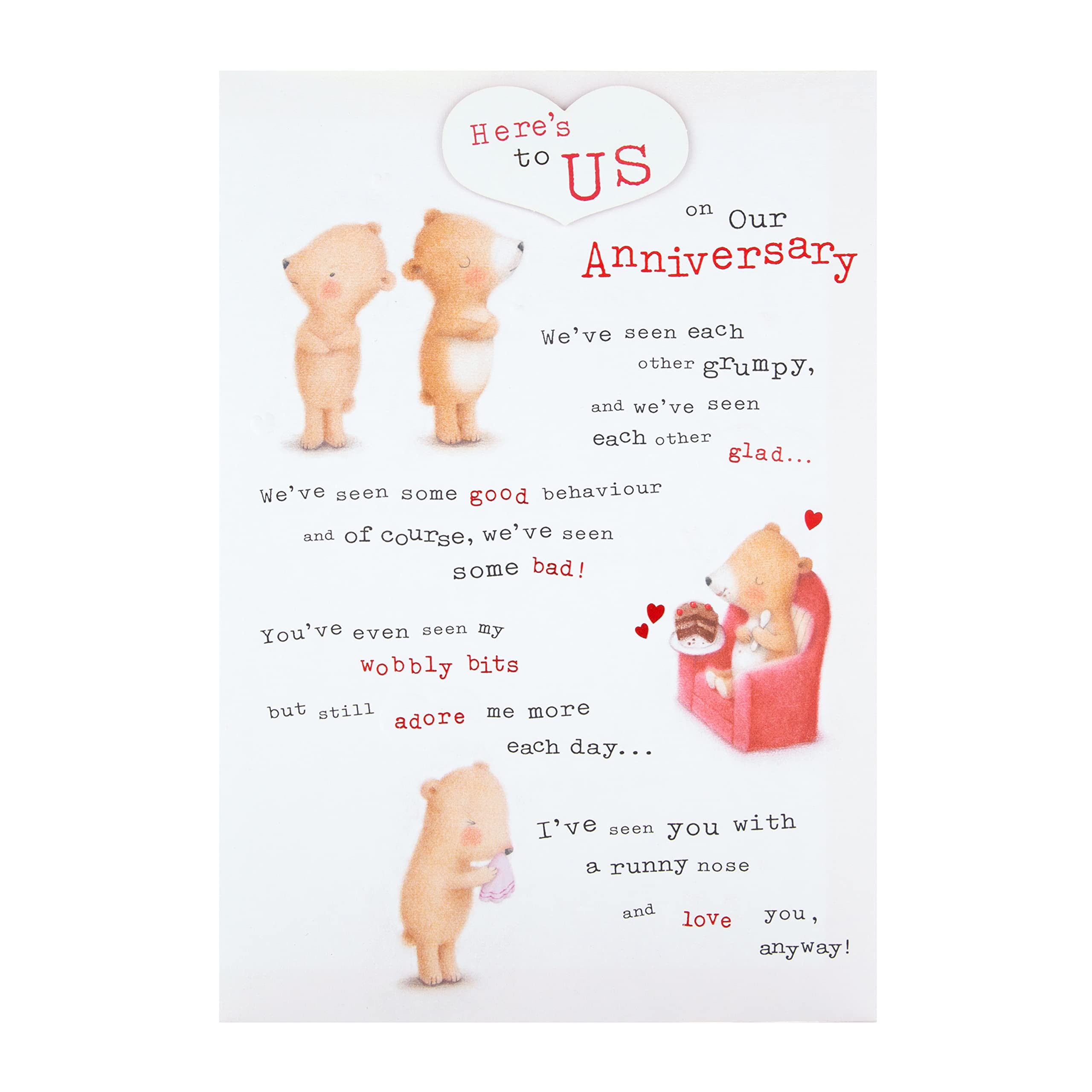 Hallmark Anniversary Card - Cute Ted & Ginger Design with 3D Heart Attachment 5