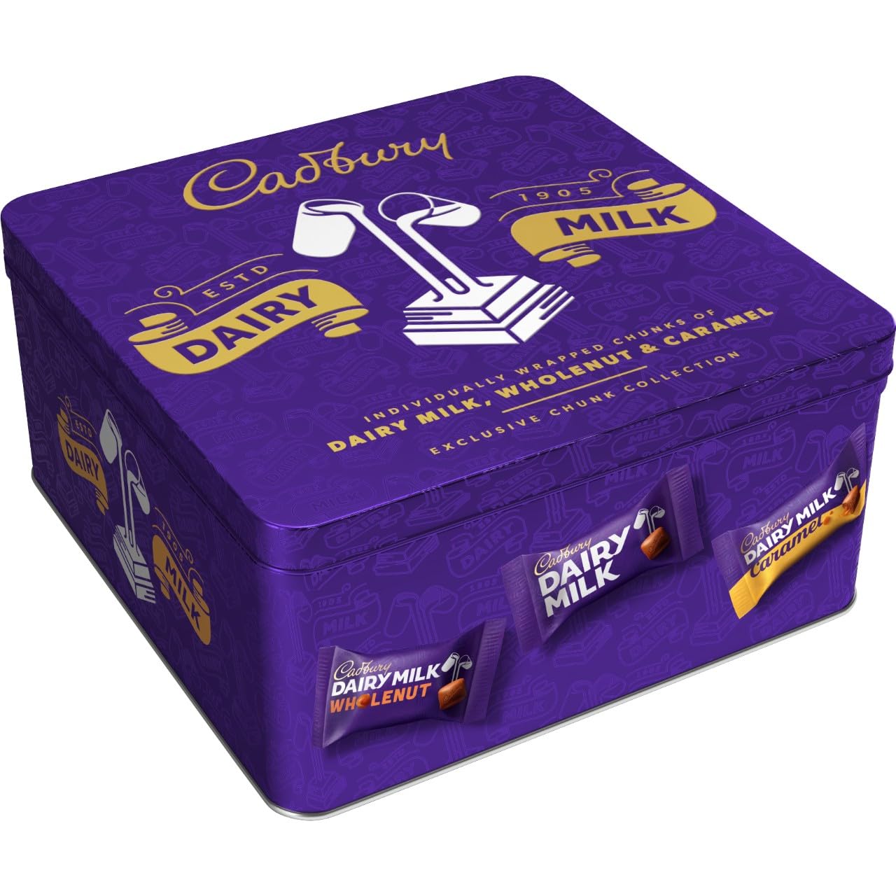 Cadbury Dairy Milk Exclusive Chunk Collection Dose mit Vollkorn und Karamell – 360 g 5