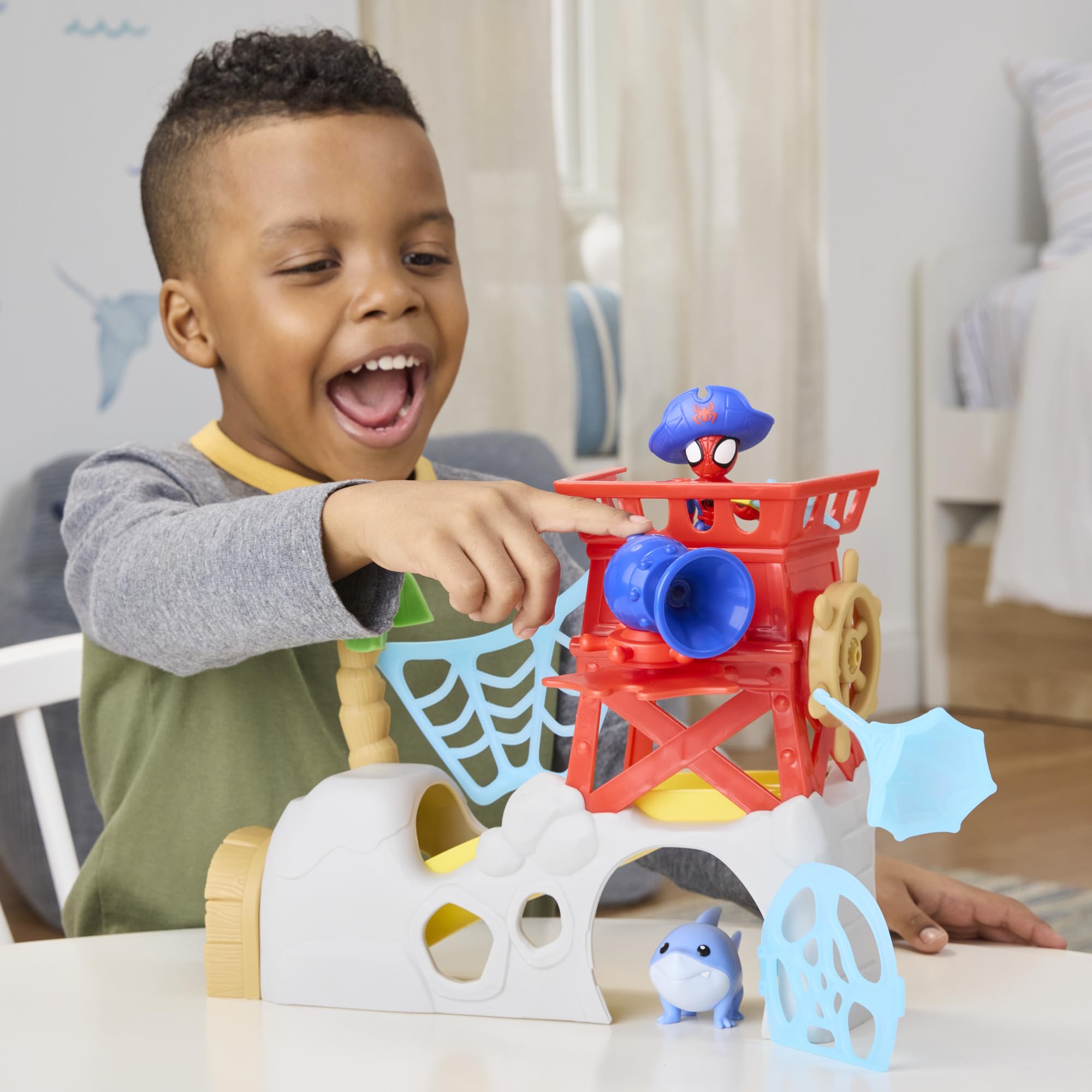 Marvel Spidey and his Amazing Friends Water-Webs Spidey Island Playset with 2 Figures - Ages 3+ 8