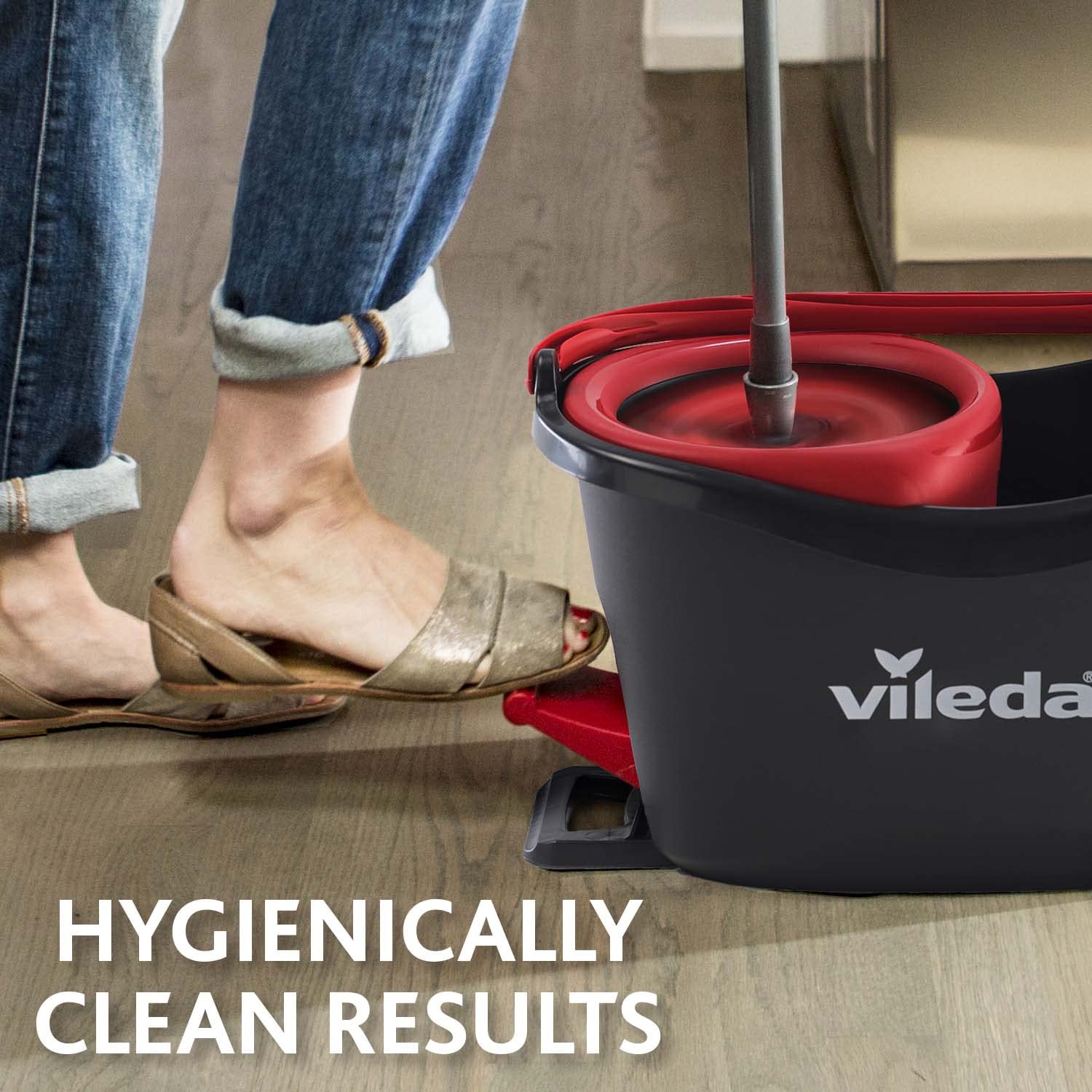Vileda Turbo Spin Mop Refill - Twin Pack | Removes 99% Bacteria with Water | Lasts 6 Months 2