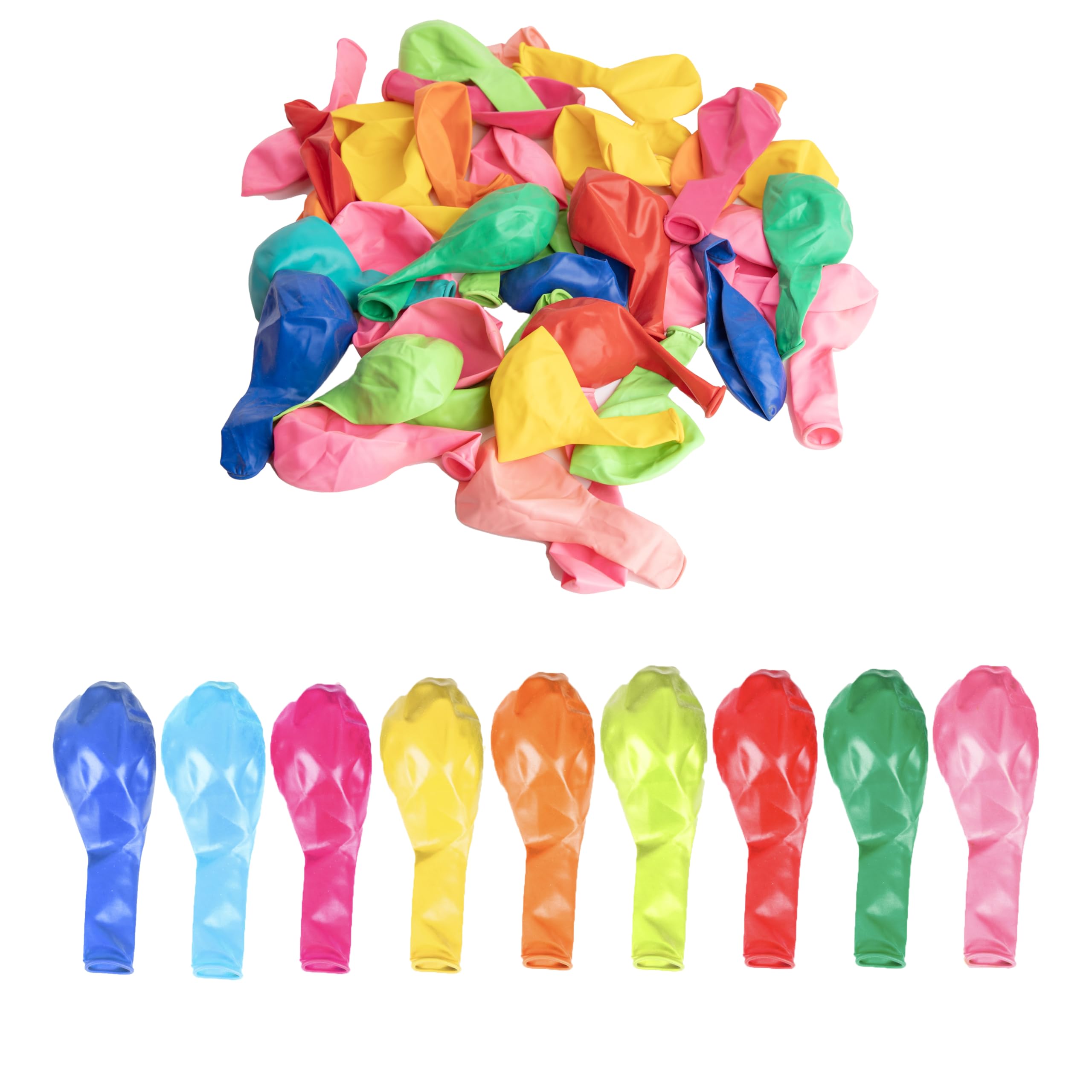 SHATCHI Rainbow Party Balloons - 50 Pack Metallic Multicoloured, 12 Inch Thick Latex for Birthday & Wedding 7