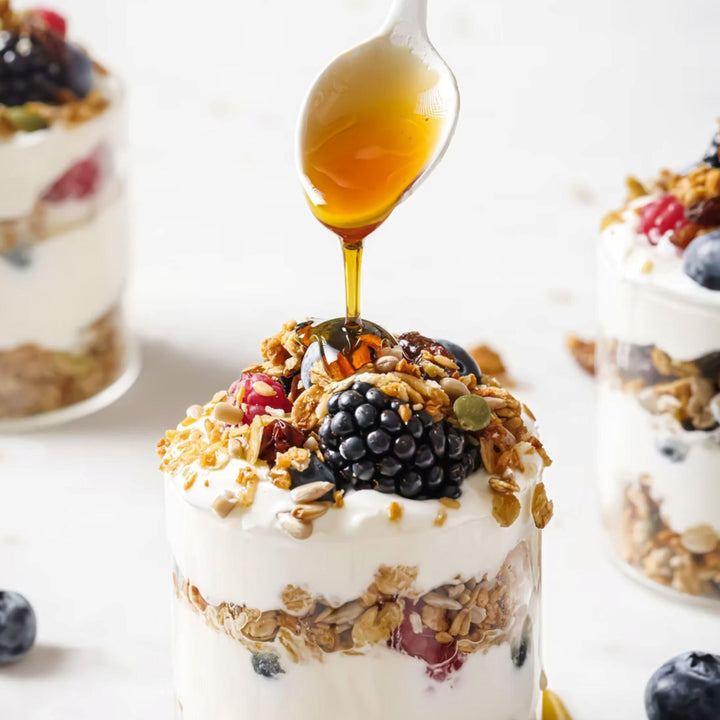 Scrumshus No Added Salt Luxury Granola (500g) - Made with Honey & Pure Maple Syrup, GMO Free, Recyclable Packaging
