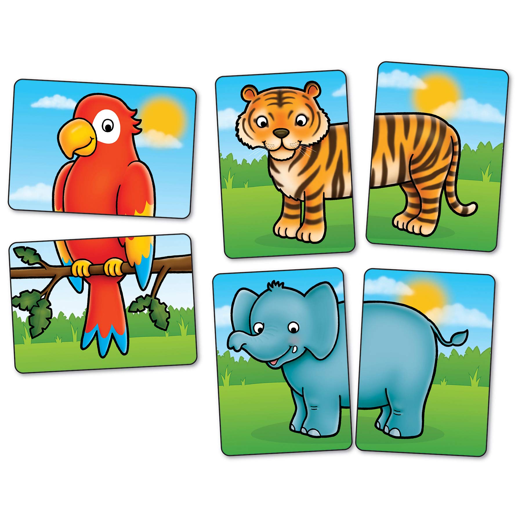 Orchard Toys Dschungel-Kopf-und-Zahl-Spiel – 2-in-1-Zuordnungsaktivität für Kleinkinder