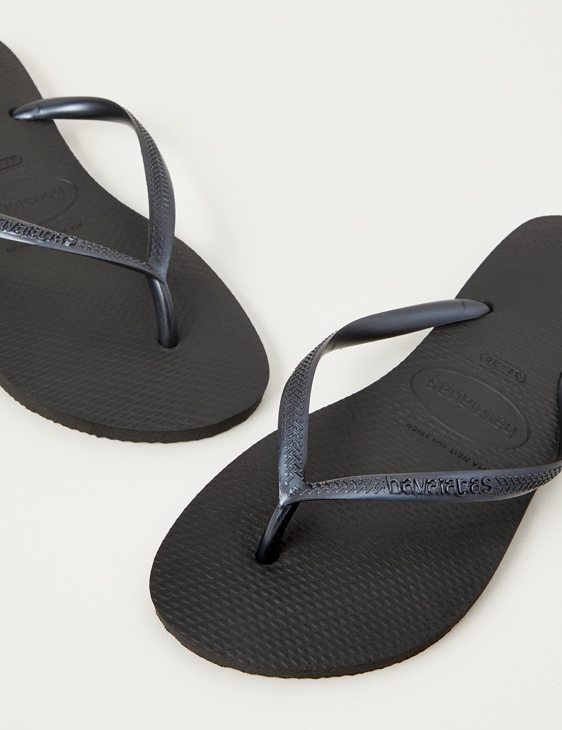 Havaianas SLIM Flip Flops - Women's Black, Size 5 UK | Rubber 3