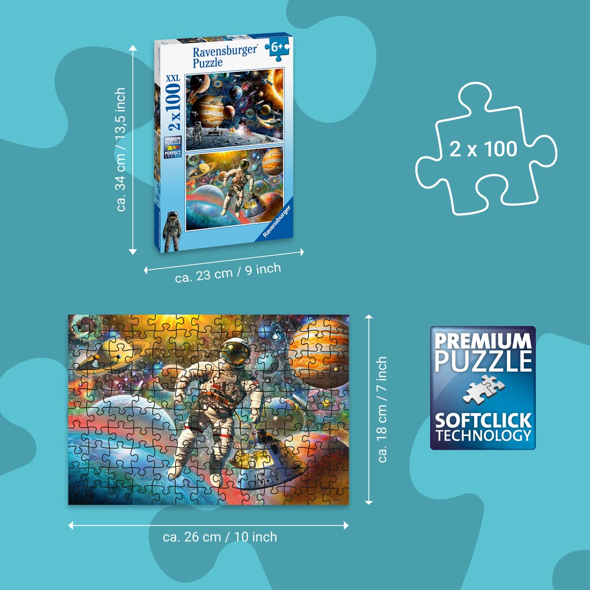 Ravensburger Space Jigsaw Puzzles for Kids - 2x 100 Pieces, Ages 6+ 4