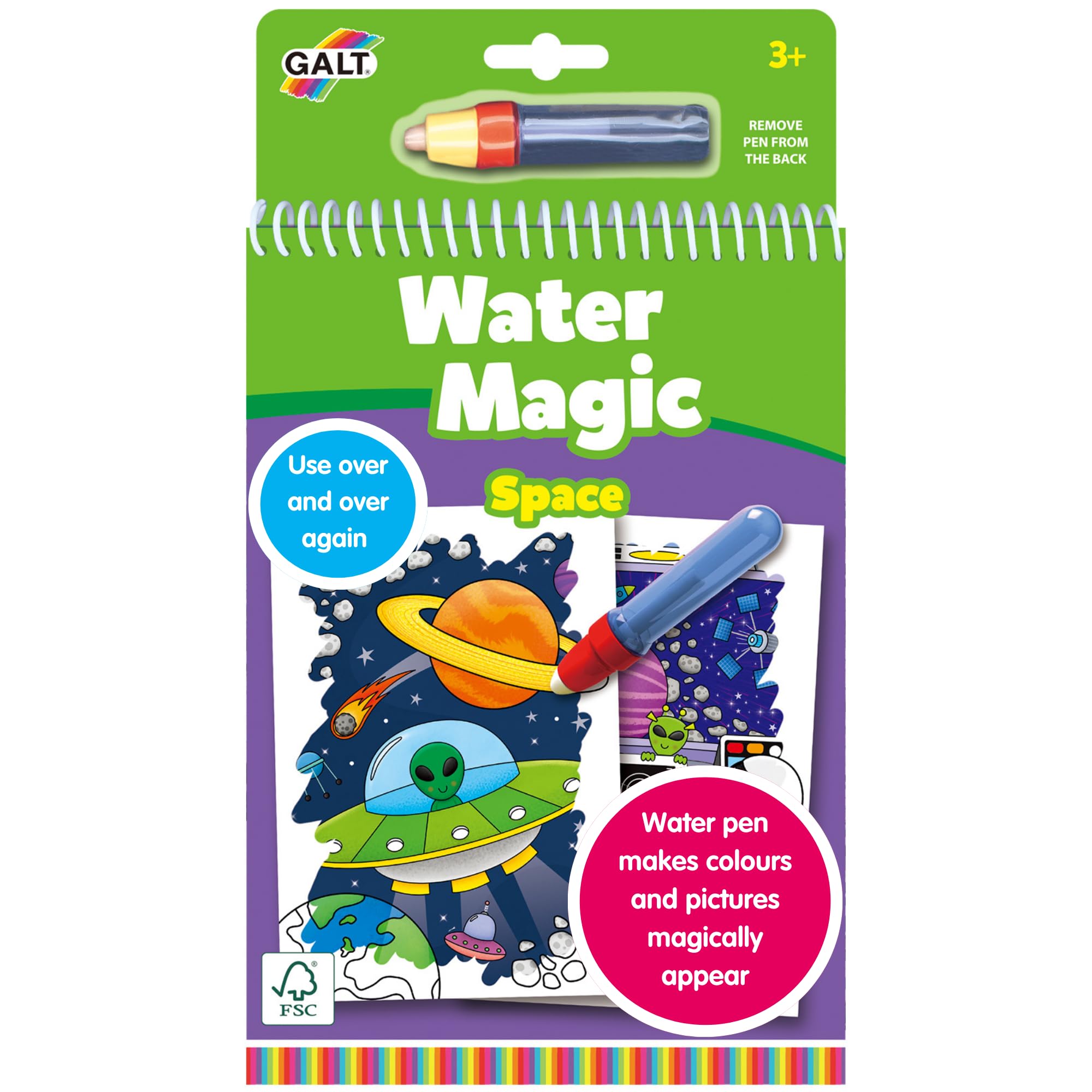 Galt Water Magic Space Reusable Colouring Book with Refillable Pen | Ages 3+