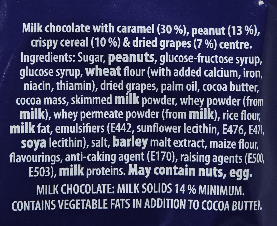 Cadbury Picnic Chocolate Bar - Milk Chocolate with Caramel, Peanuts & Crispy Cereal