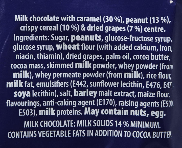 Cadbury Picnic Chocolate Bar - Milk Chocolate with Caramel, Peanuts & Crispy Cereal