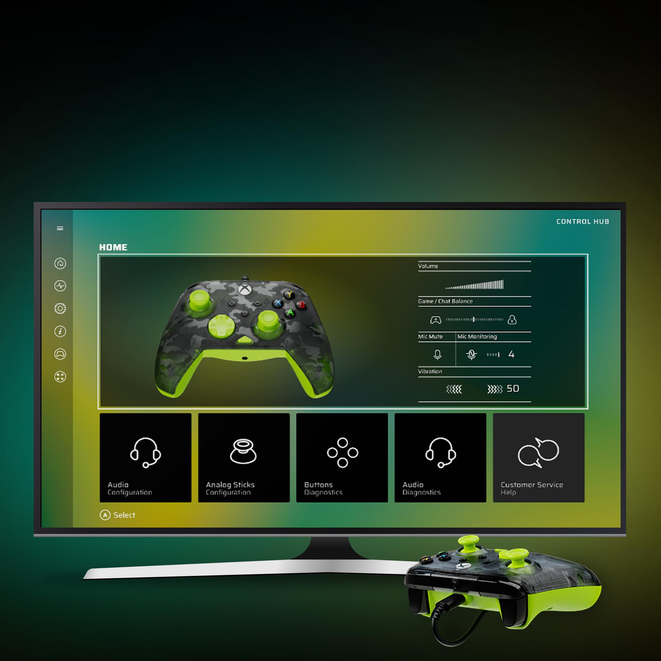 Turtle Beach Rematch Core Wired Gaming Controller for Xbox & PC - Yellow and Ghost Black Camo 5