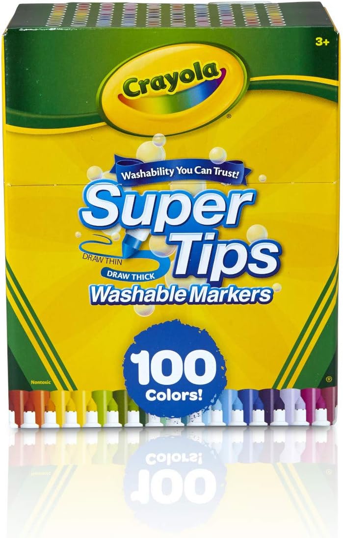 Crayola Super Tips Washable Markers (Pack of 100, Multi-Colour) 8