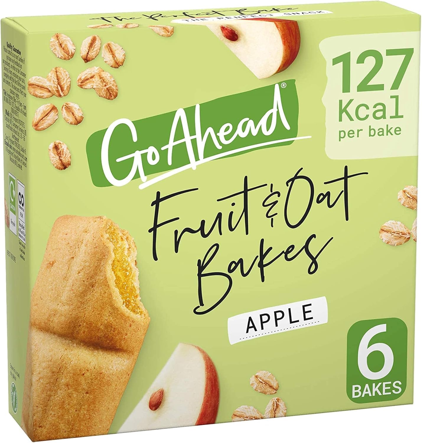 Go Ahead Apple Fruit & Oat Bakes - High Fibre, Low Calorie Snack | 6 Count, 210g 2