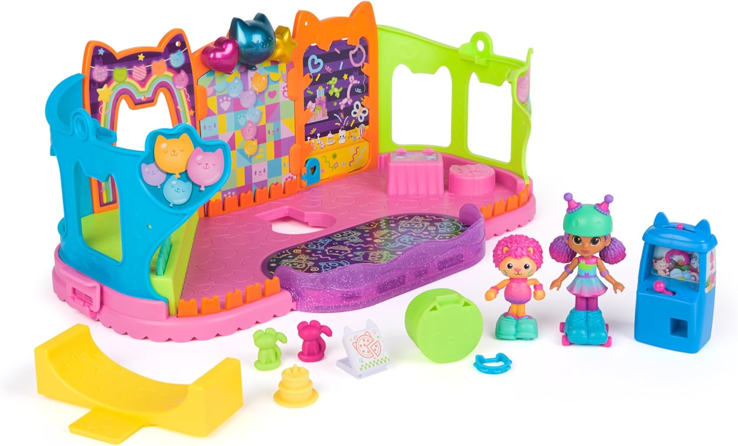 Gabby's Dollhouse Party Room Playset - Skate Park & Game Room with Skater Figures 1