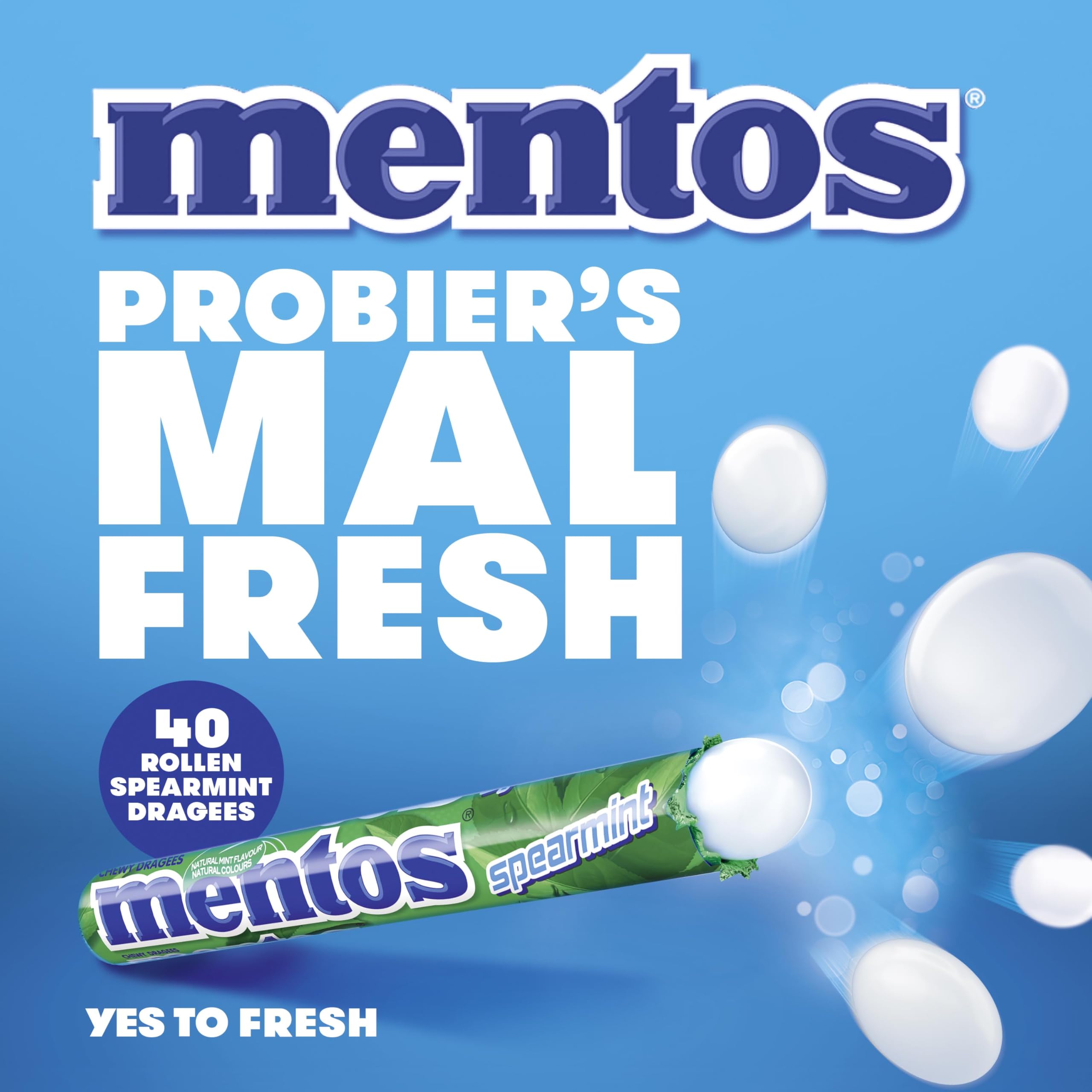 Mentos Spearmint Soft Mints – Erfrischende Kaubonbons mit natürlichen Farbstoffen, vegetarisch geeignet – 40 Rollen 8