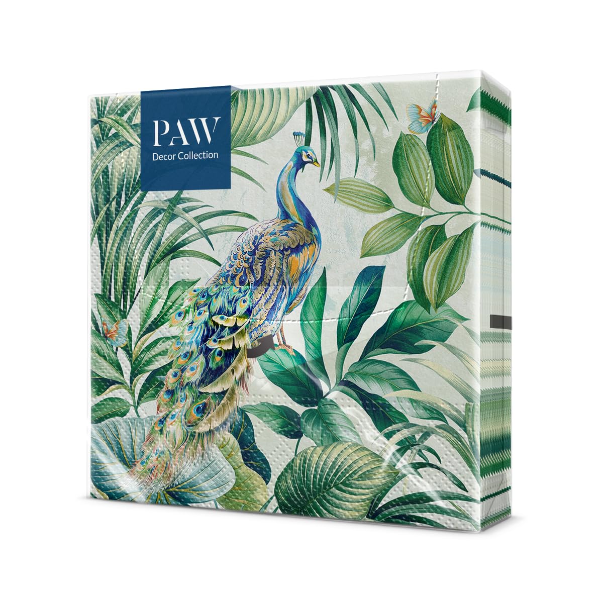 PAW Decor Collection Paper Napkins - Peacock Design | 33 x 33 cm | 20 Pack 1