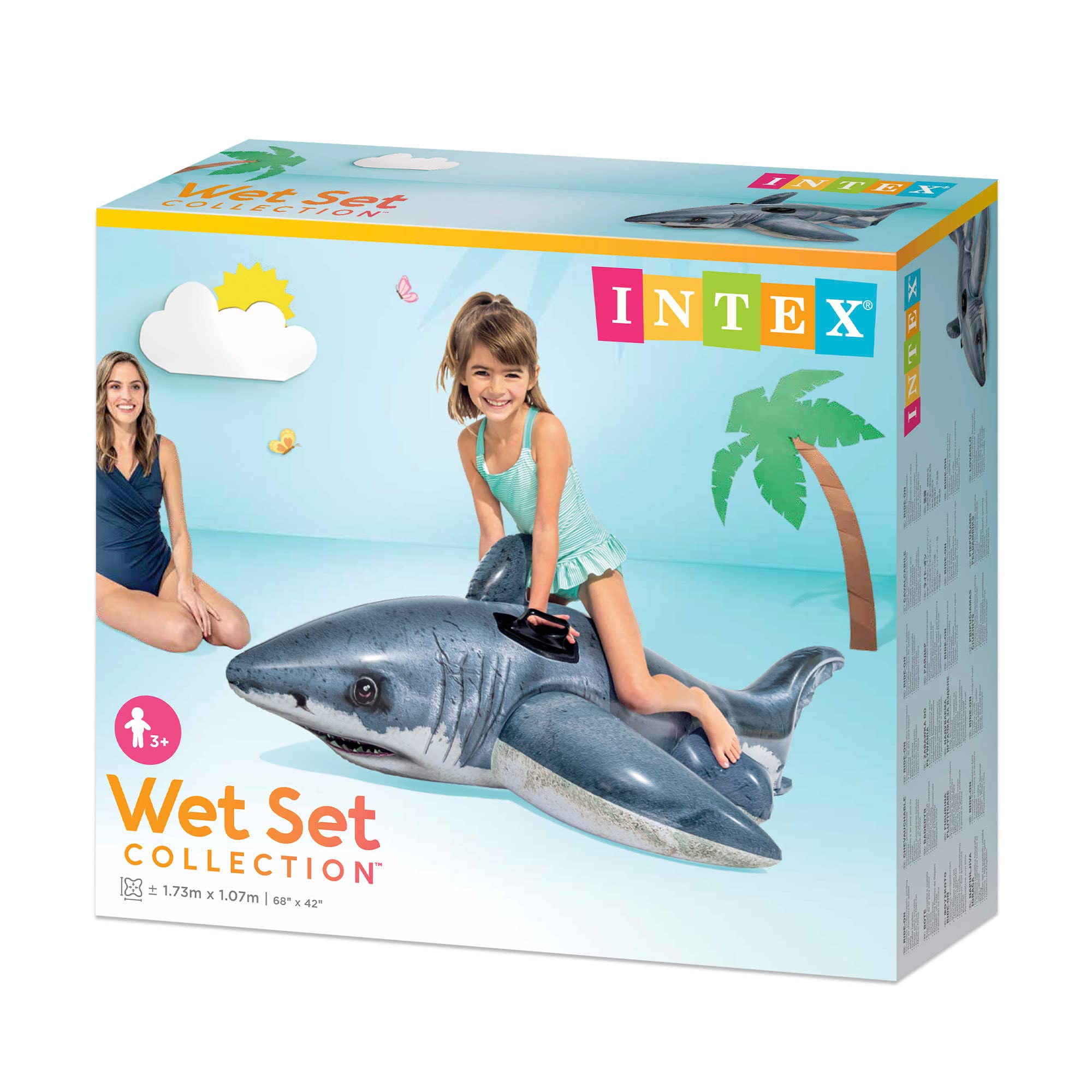 Intex Inflatable Shark Ride-On - 173x107 cm | Durable Vinyl | Ages 3+