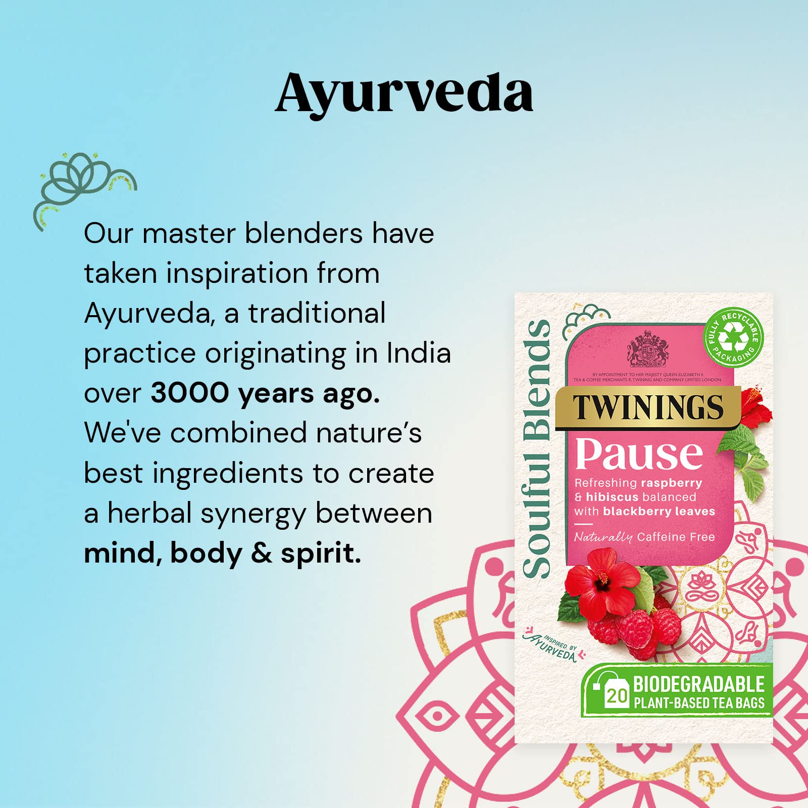 Twinings Soulful Blends Pause Herbal Tea - Refreshing Raspberry & Hibiscus | 20 Count Teabags 2