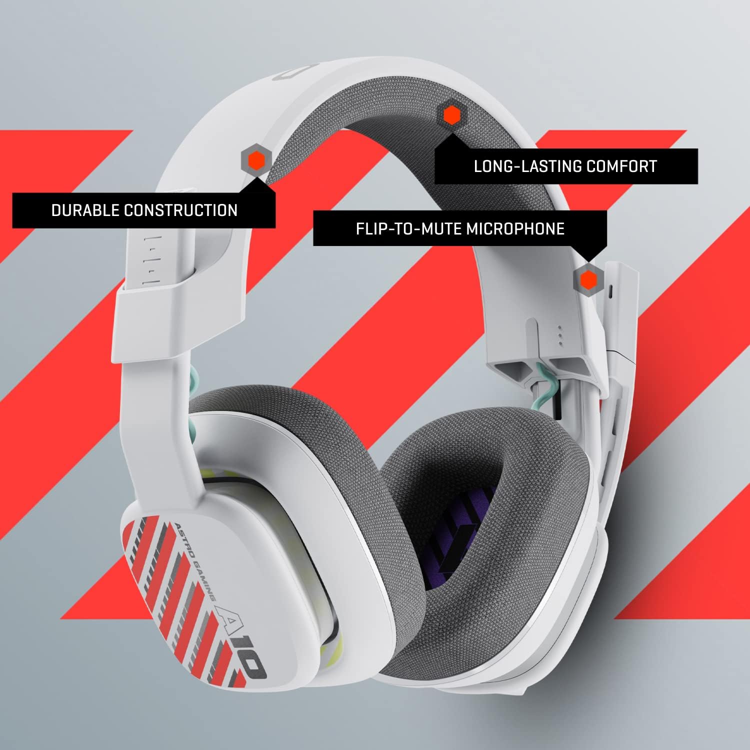 ASTRO A10 Gaming Headset Gen 2 - Wired Over-Ear Headphones with Flip-to-Mute Mic for PC, Xbox, PlayStation 8